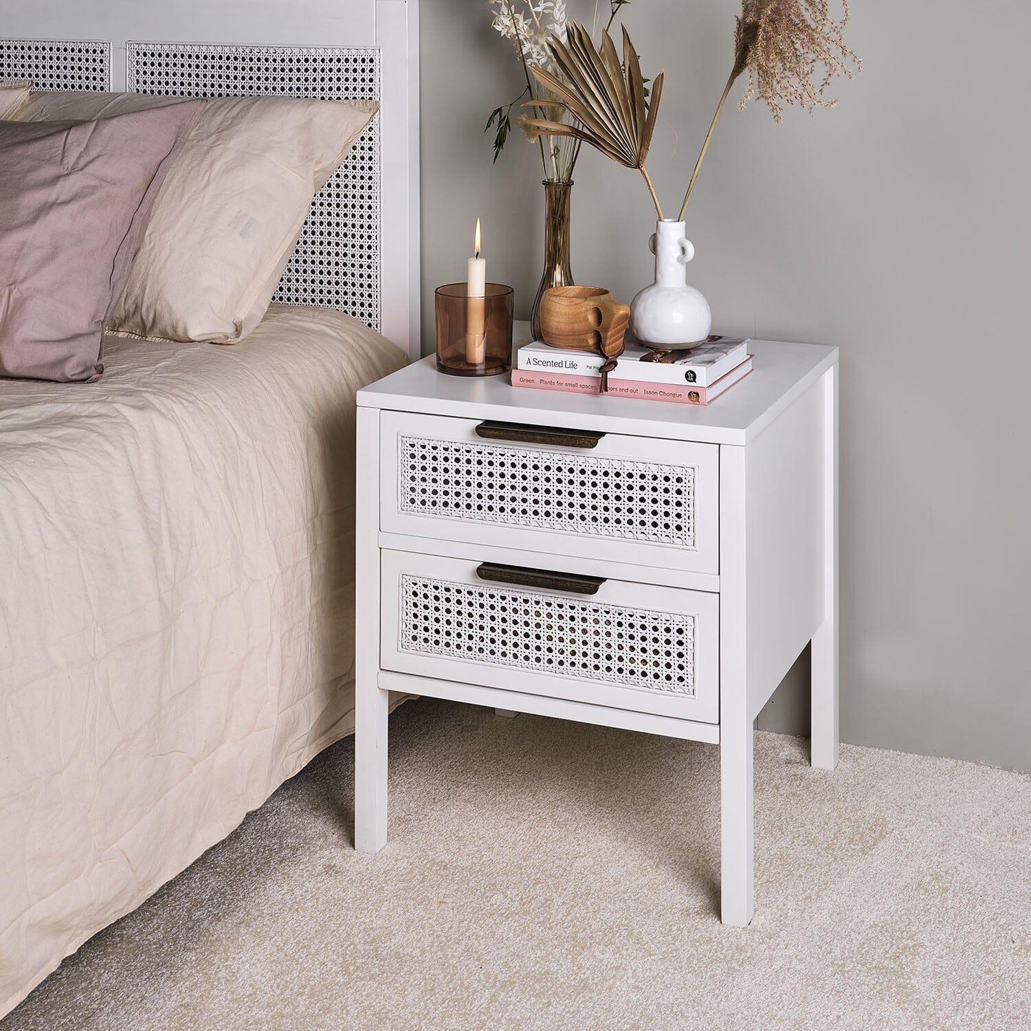 Outlet - Charlie bedside table - 2 drawer - white - Image 3