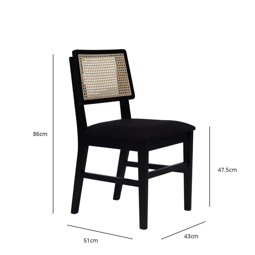 Outlet - Charlie Dining Chair - Set of 2 - Black - Image 6