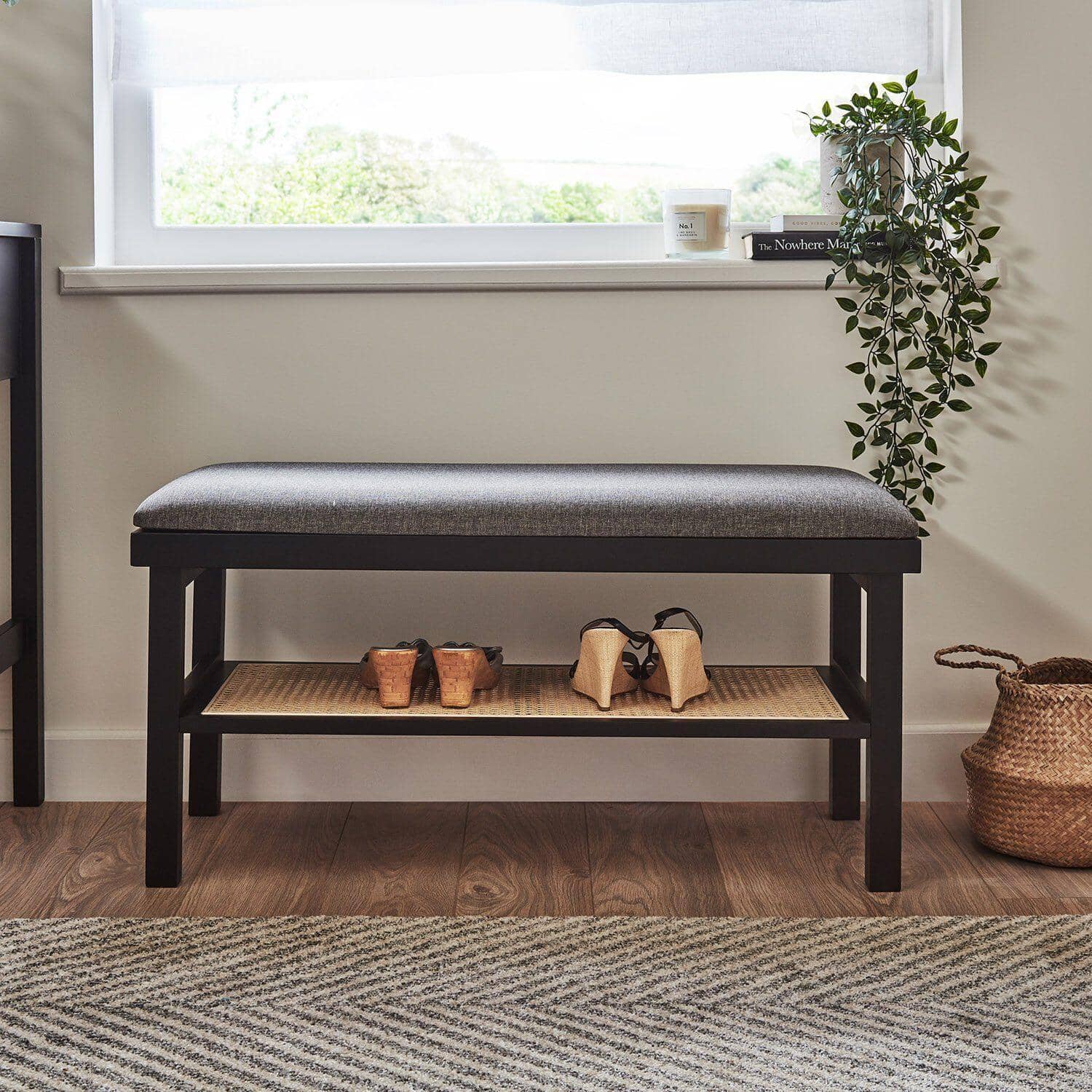 Outlet - Charlie Hallway Bench - Cane - Black - Image 3
