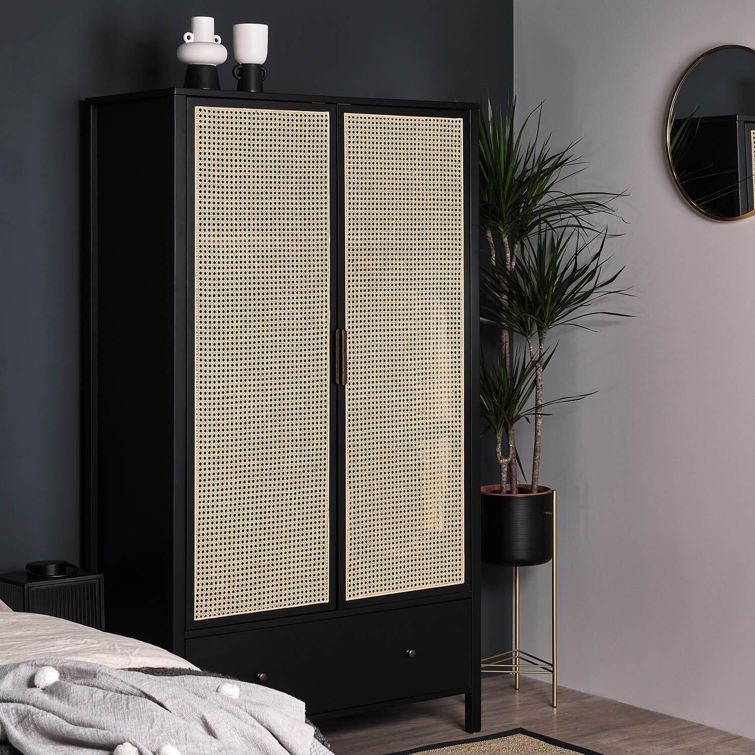 Outlet - Charlie wardrobe - 2 door - Black