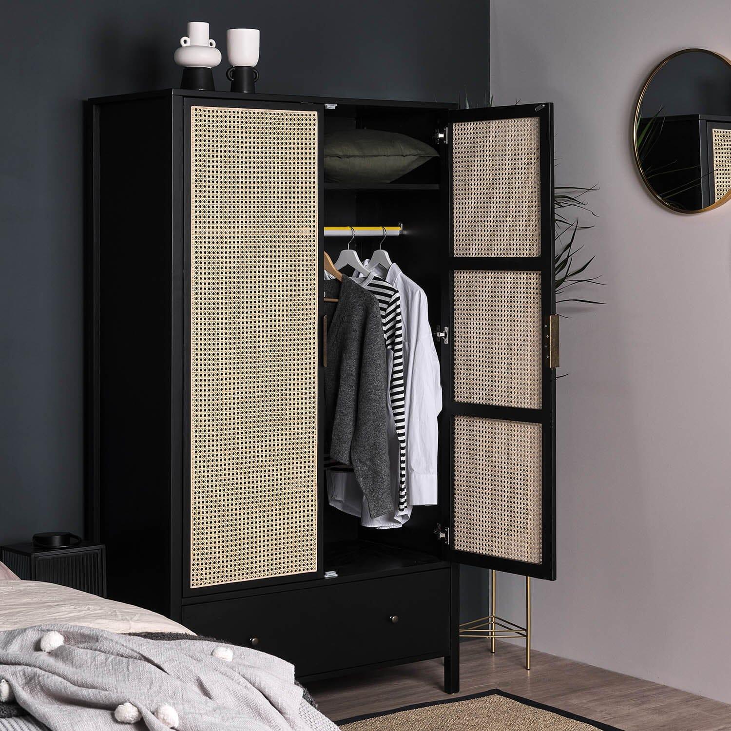 Outlet - Charlie wardrobe - 2 door - Black - Image 2