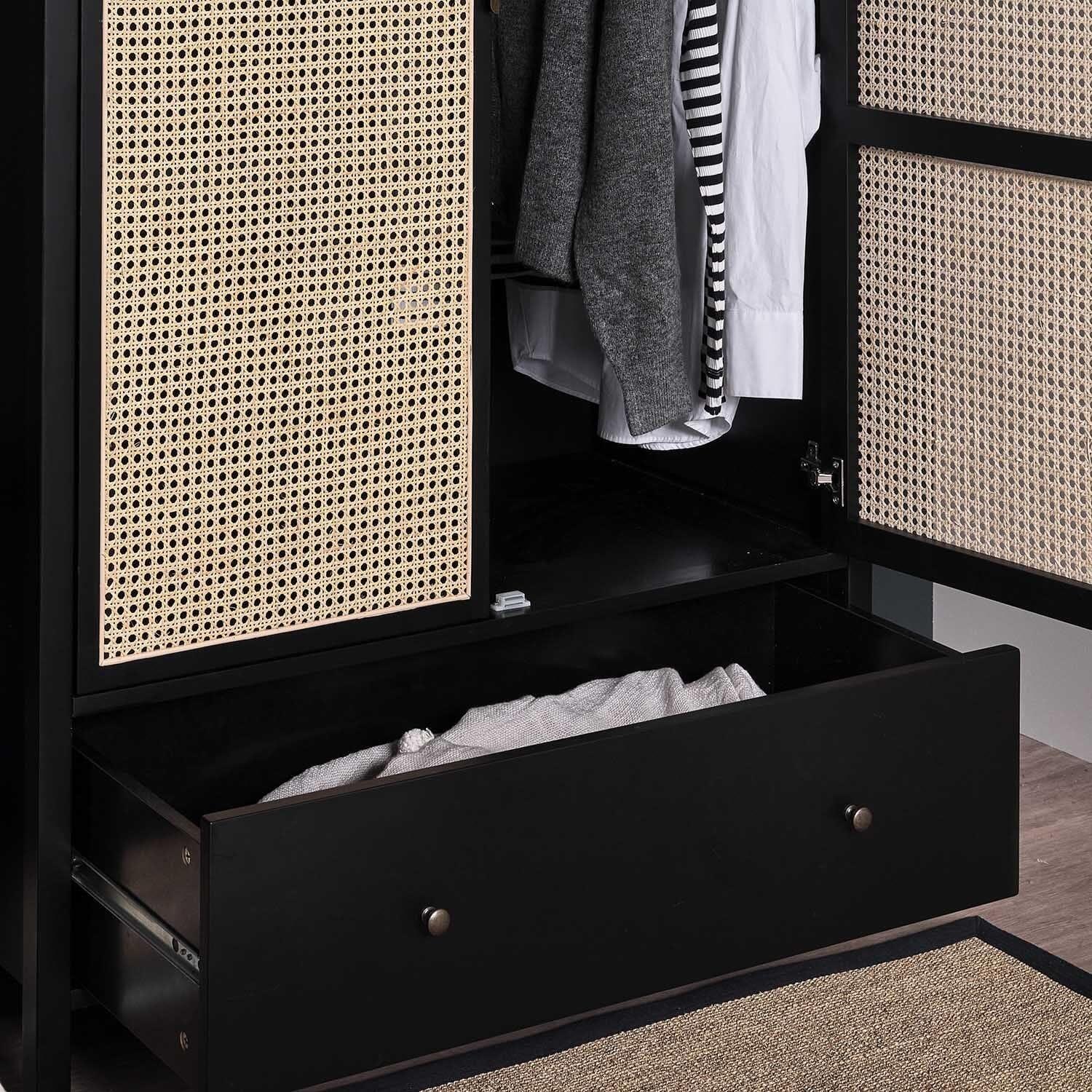 Outlet - Charlie wardrobe - 2 door - Black - Image 4