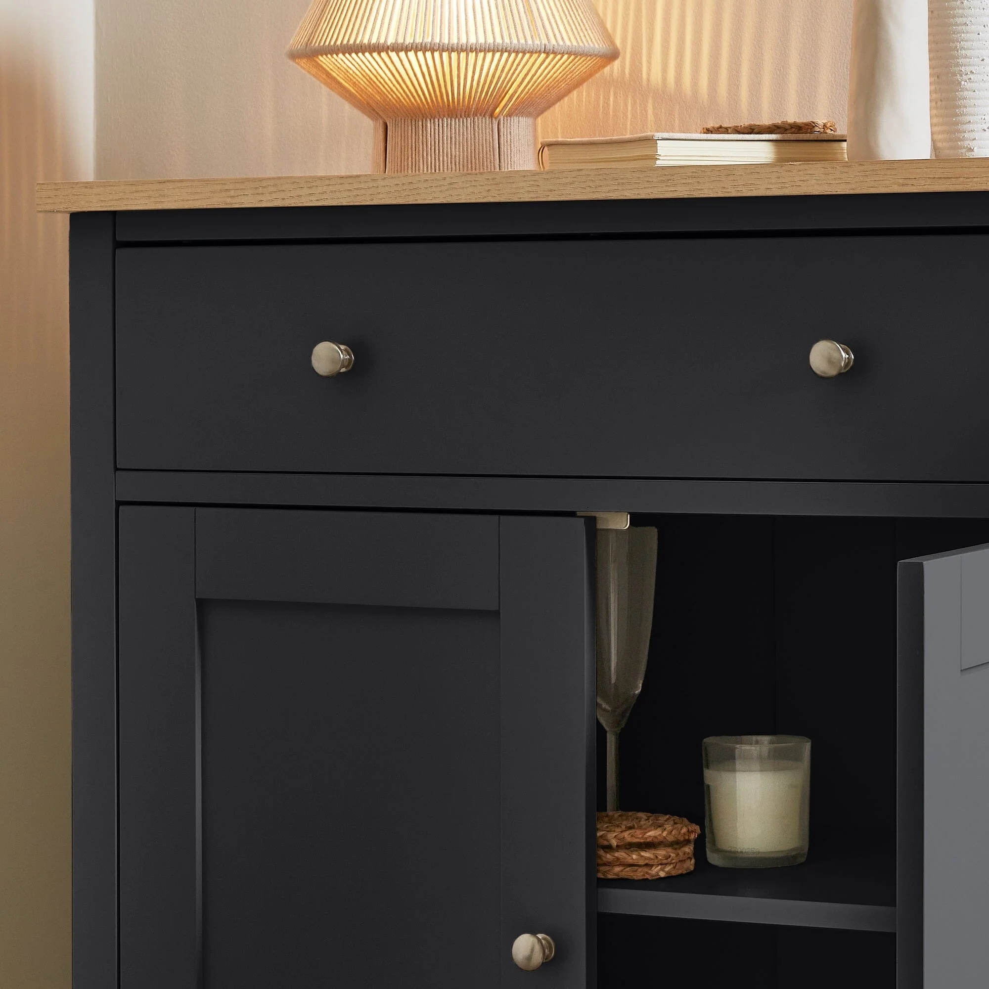 Outlet - Chatsworth 2 Door Small Sideboard - Slate Grey - Image 5