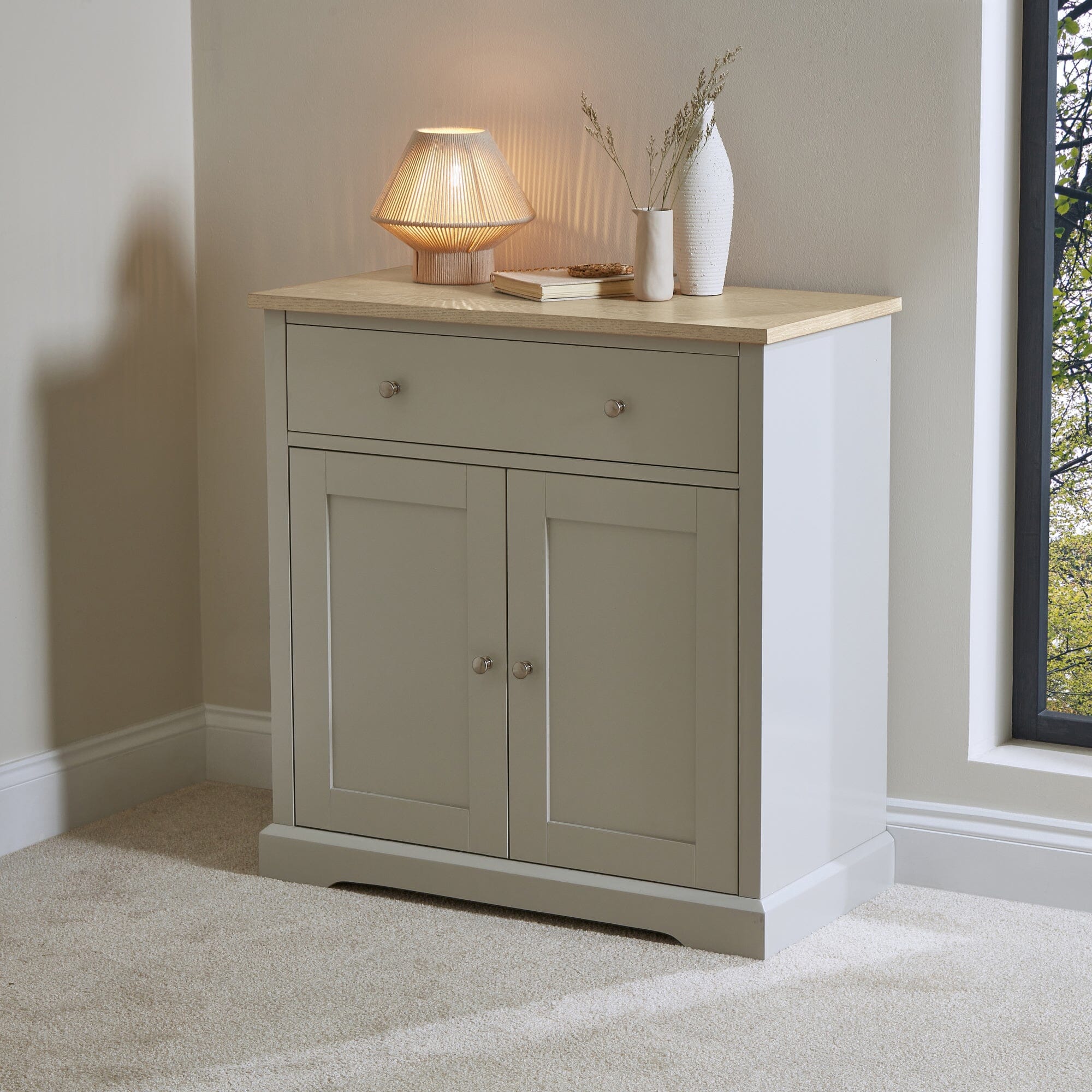 Outlet - Chatsworth Sideboard - 80cm - Linen Grey - Image 2