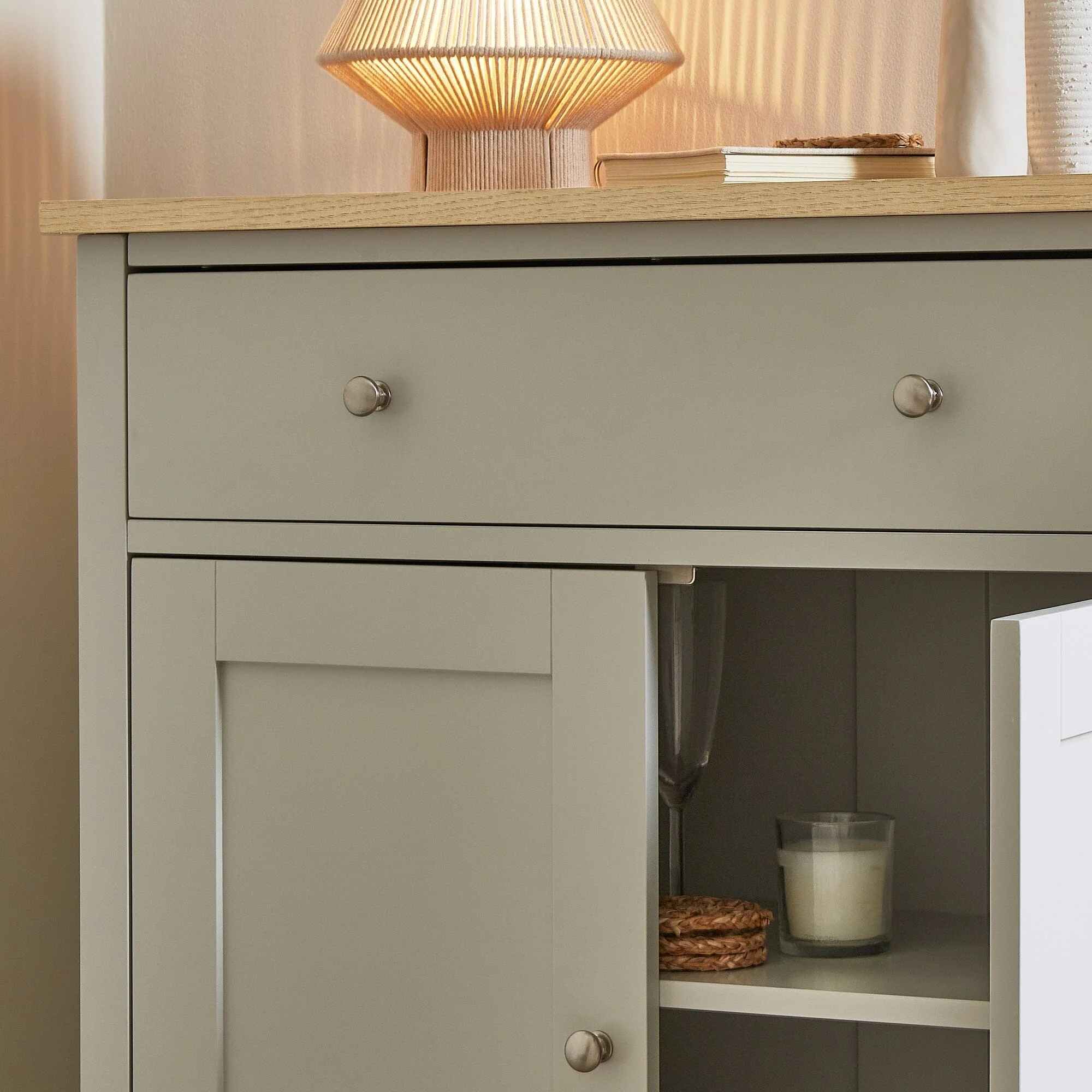 Outlet - Chatsworth Sideboard - 80cm - Linen Grey - Image 6