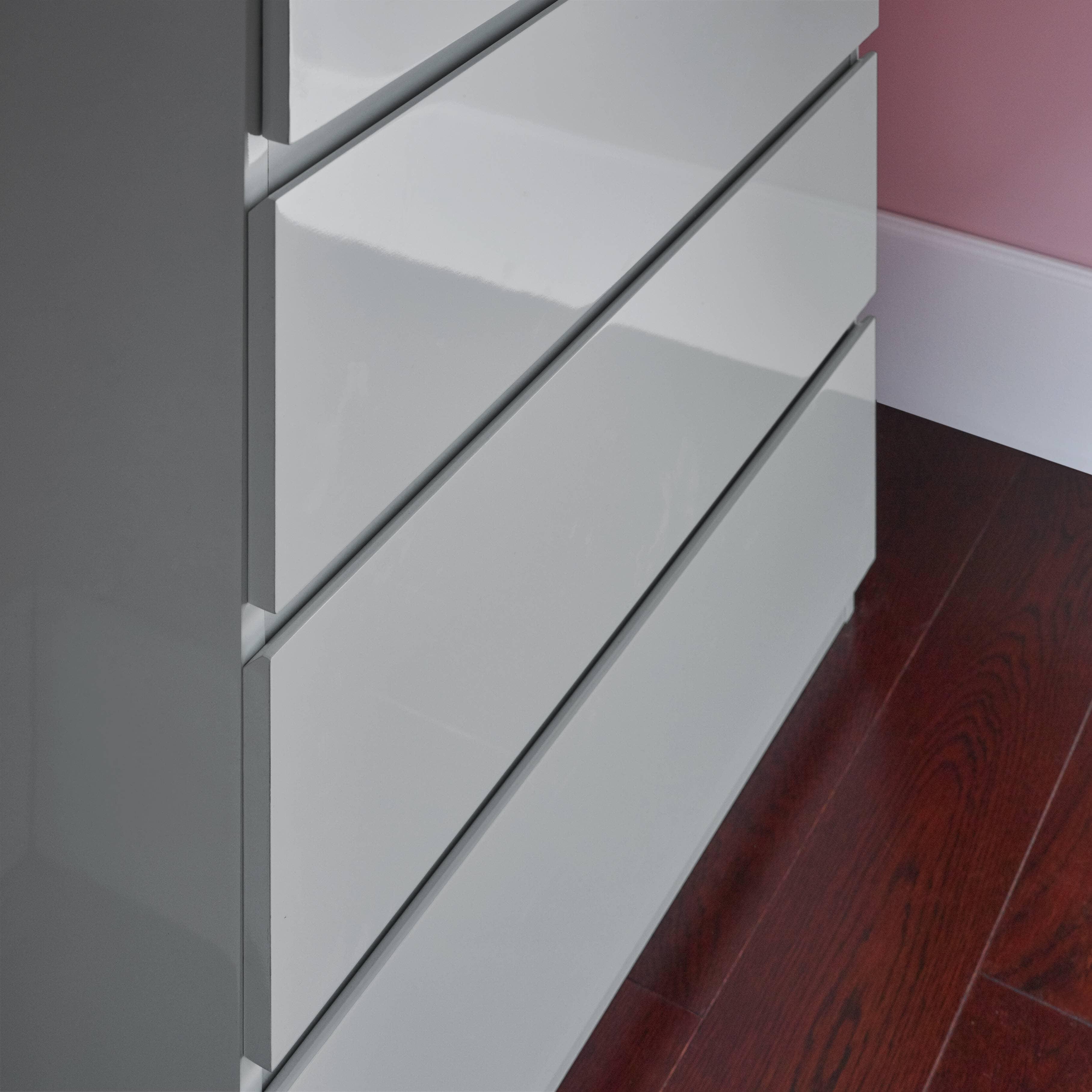 Outlet - Clemmie chest of drawers - 2 over 3 - high gloss - grey - Image 2
