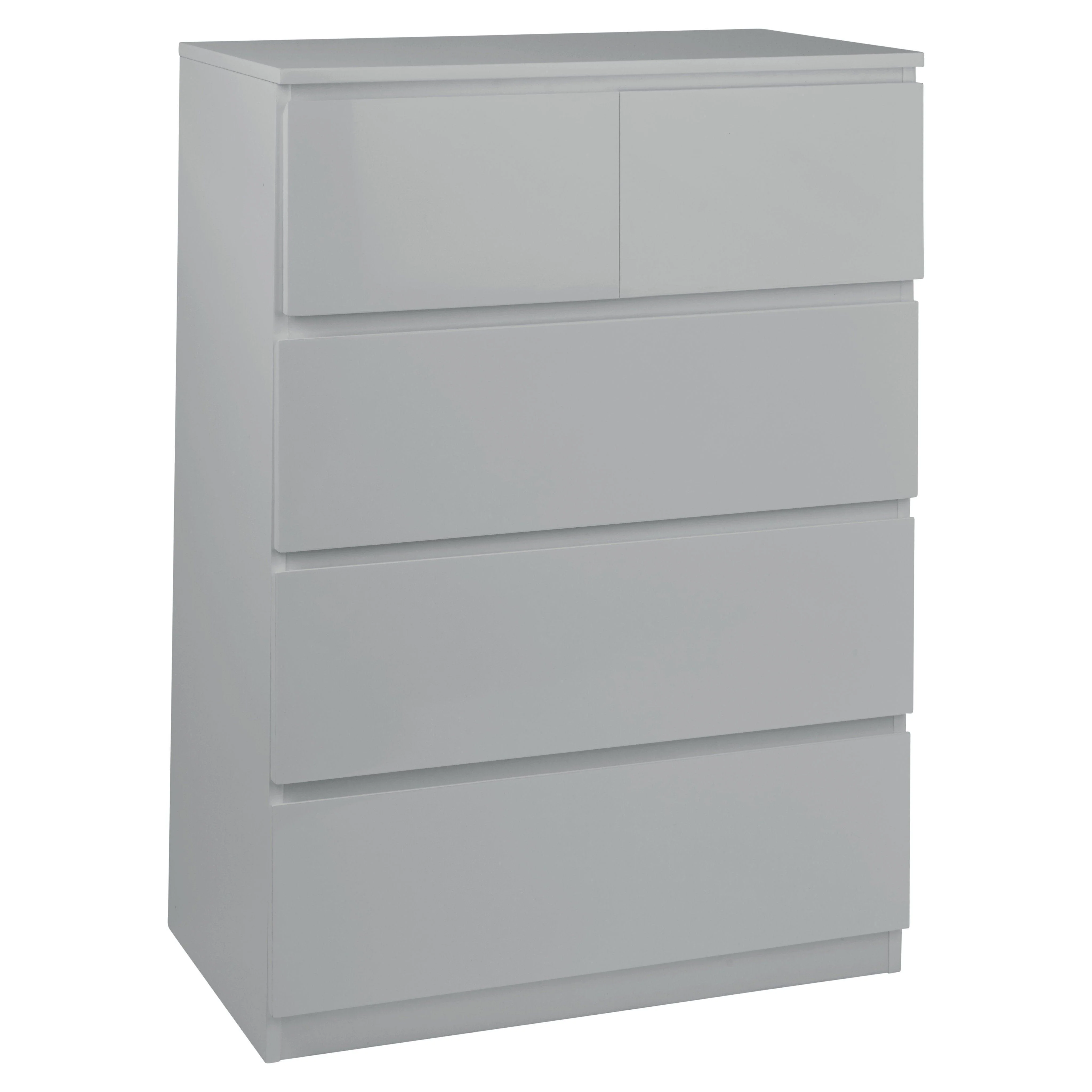 Outlet - Clemmie chest of drawers - 2 over 3 - high gloss - grey - Image 7