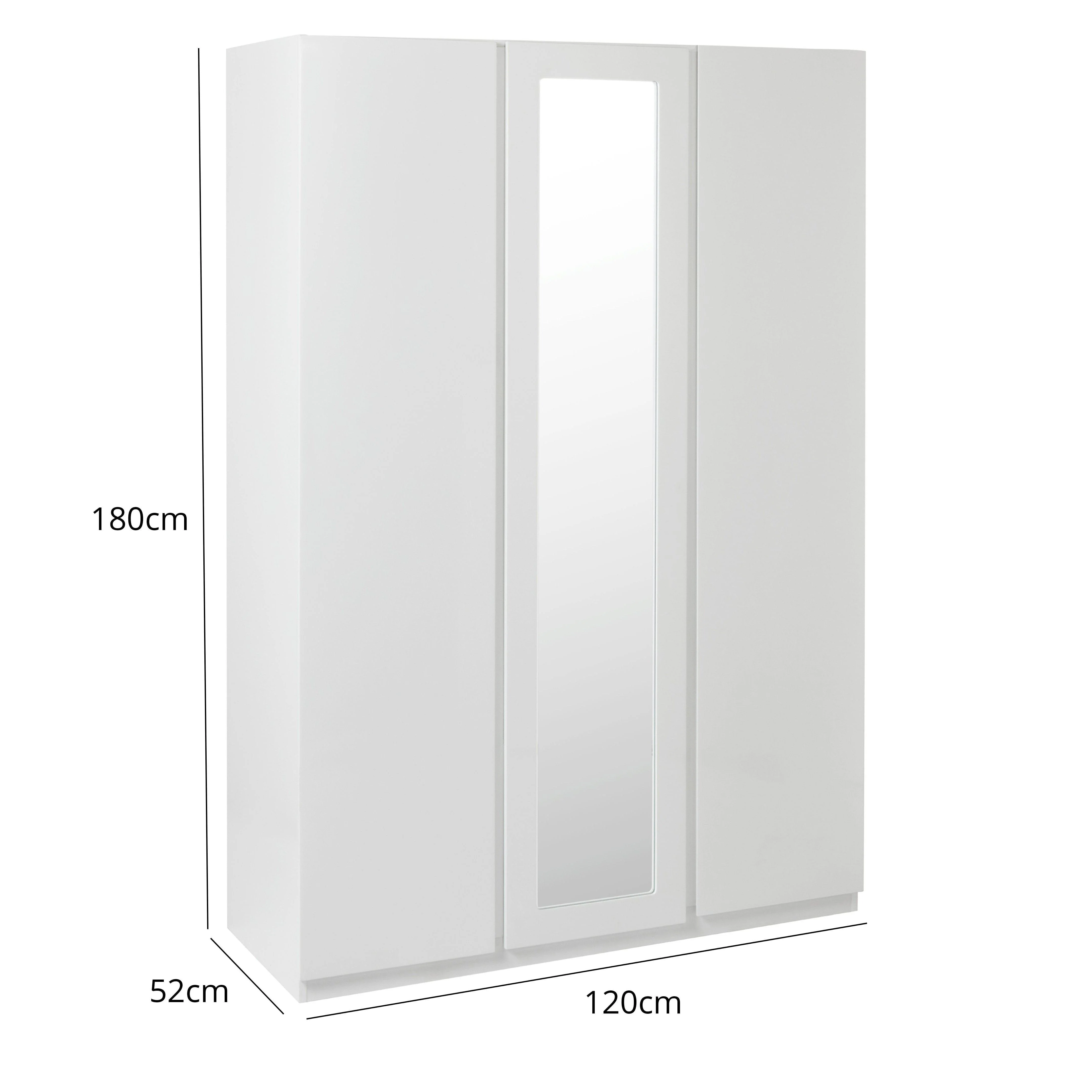 Outlet - Clemmie triple wardrobe - high gloss - white - Image 6