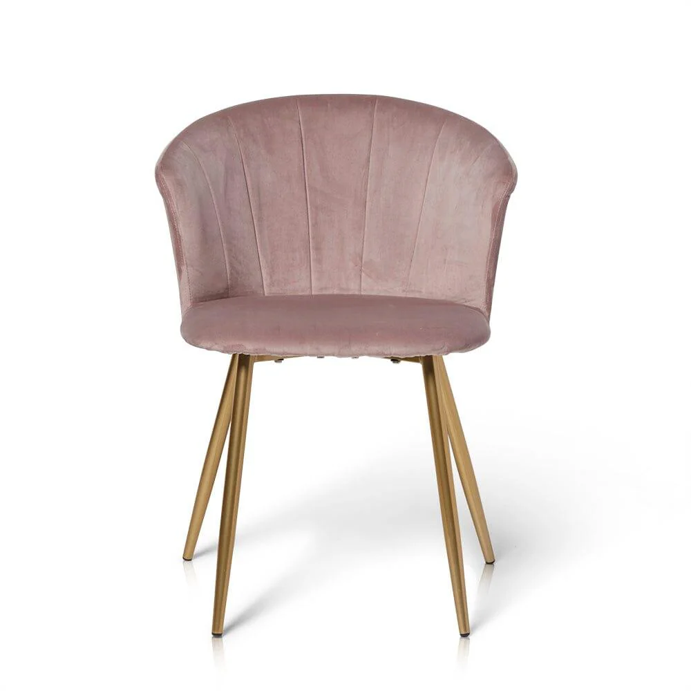 Outlet - Cleo Dining Chairs - Set of 2 - Pink & Gold - Image 6