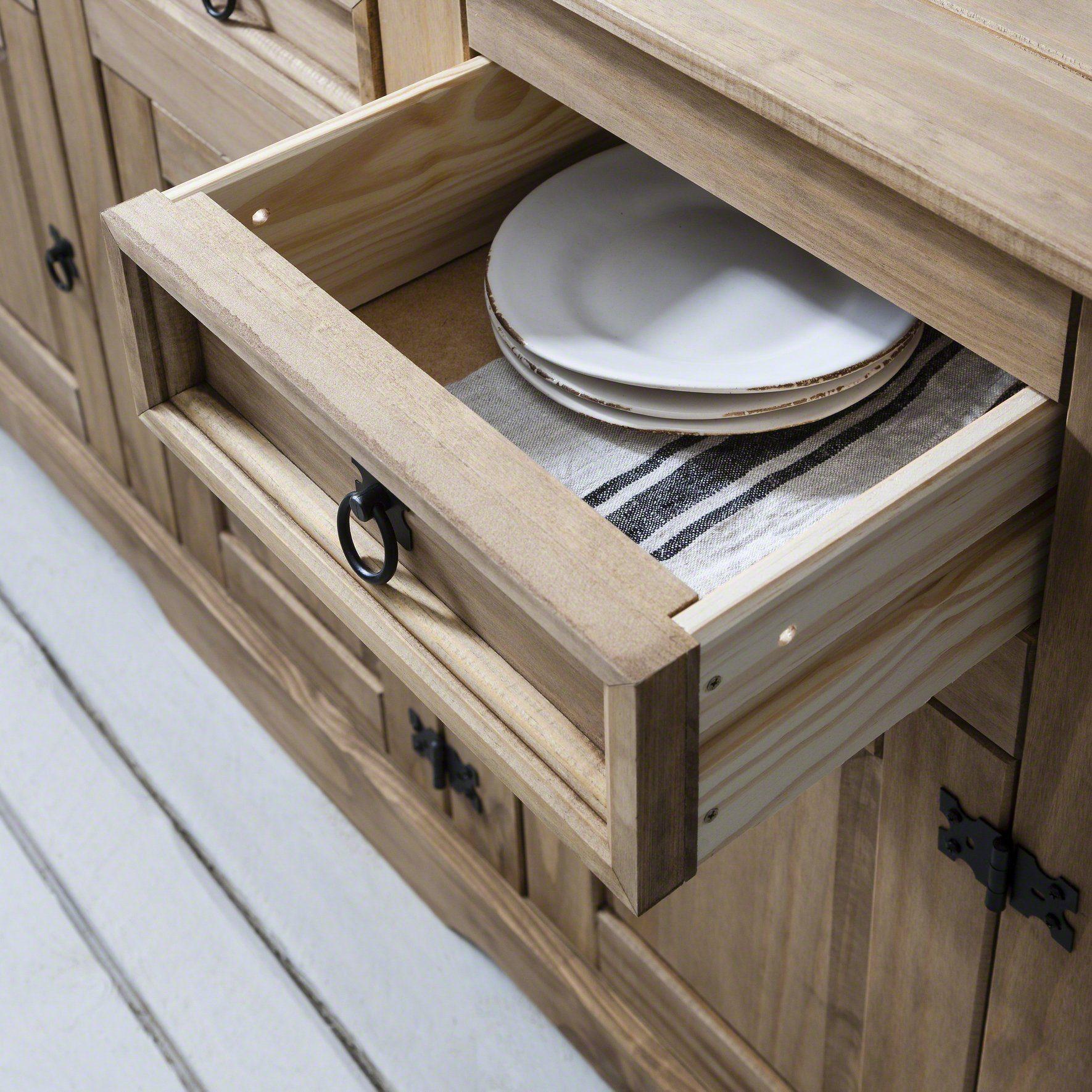 Outlet - Sideboard - 3 Drawers 3 Doors - Solid Wood - Image 4