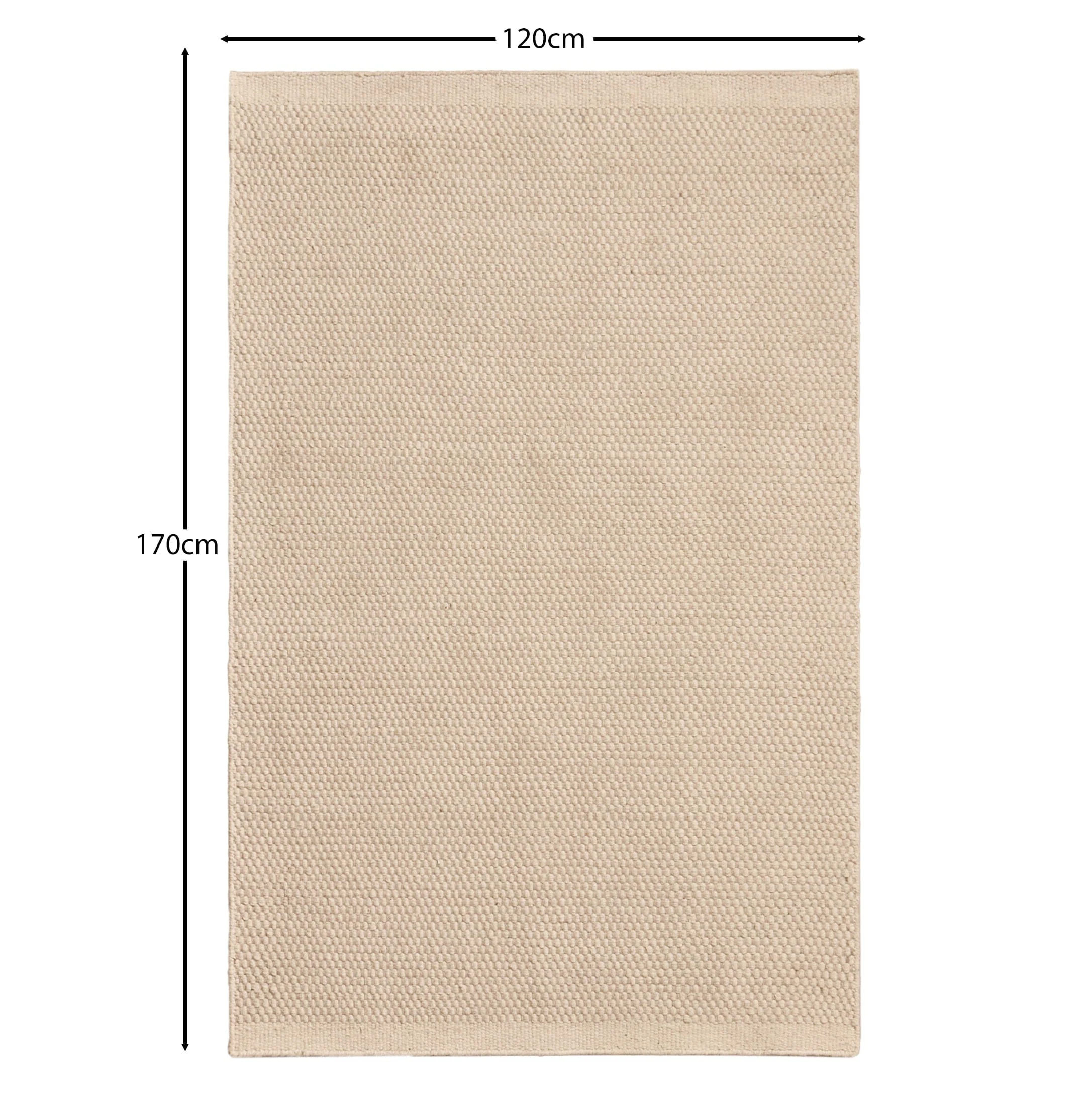 Cotham Clay & Natural Striped Wool with Cotton Rug - 120 x 170cm - Image 6