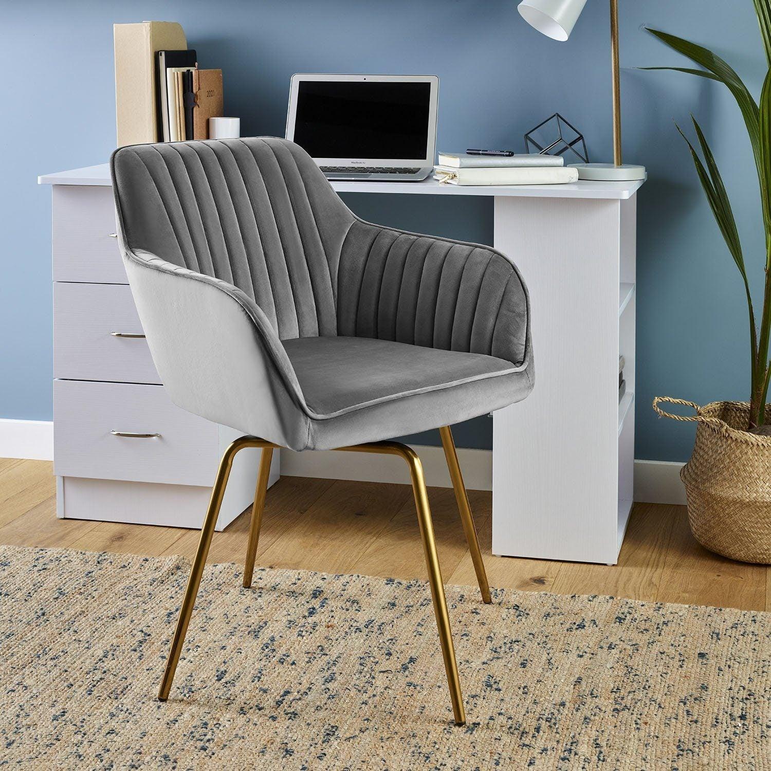 Outlet - Darcy swivel chair - velvet - grey and gold