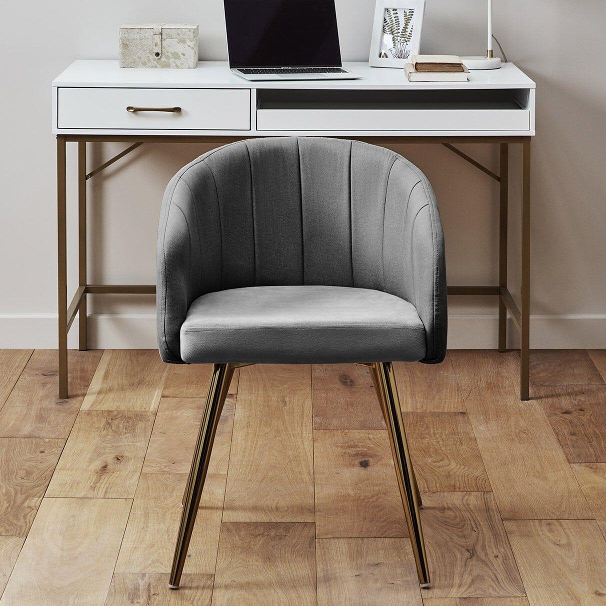 Outlet - Duri Office Armchair Black with Gold Effect Legs - Image 2