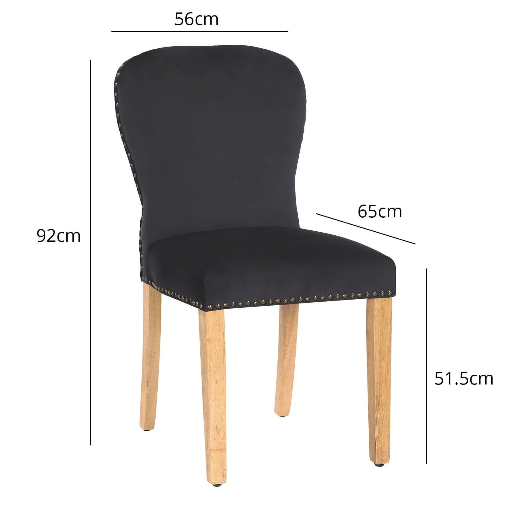 Outlet - Edward Dining Chairs - Set of 2 - Black & Light Wood - Image 11