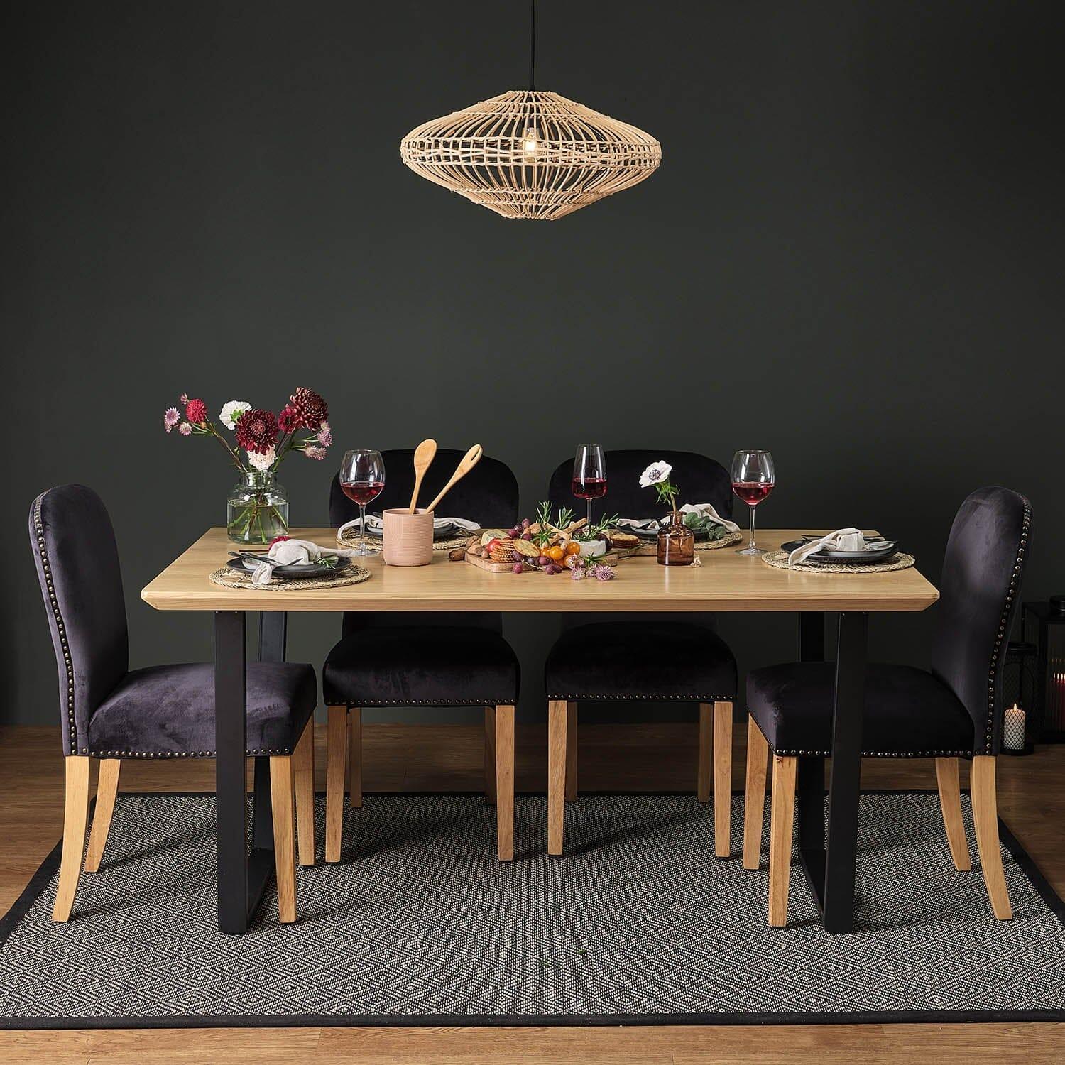 Outlet - Edward Dining Chairs - Set of 2 - Black & Light Wood - Image 5
