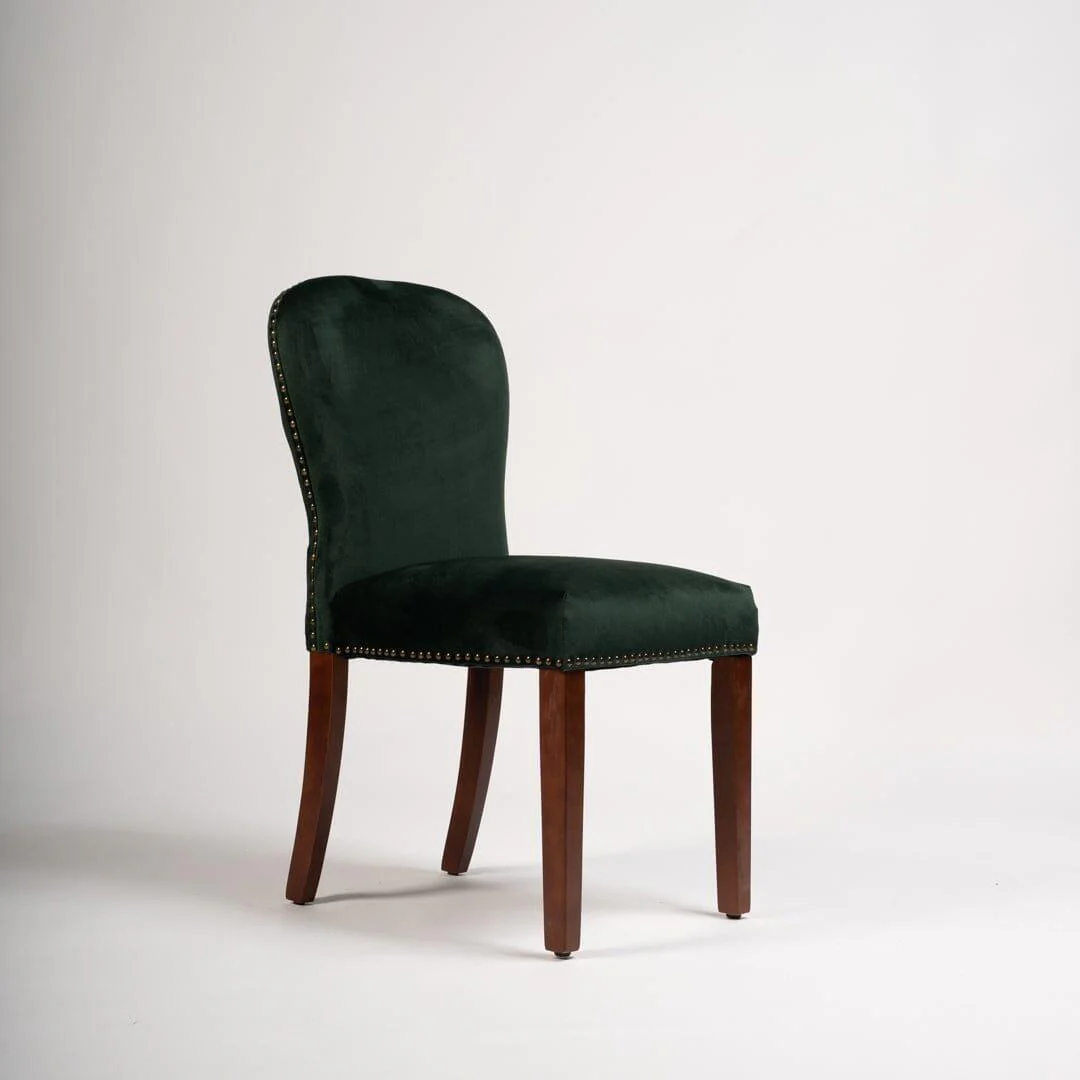 Outlet - Edward dining chairs - set of 2 - green and dark wood - Image 4