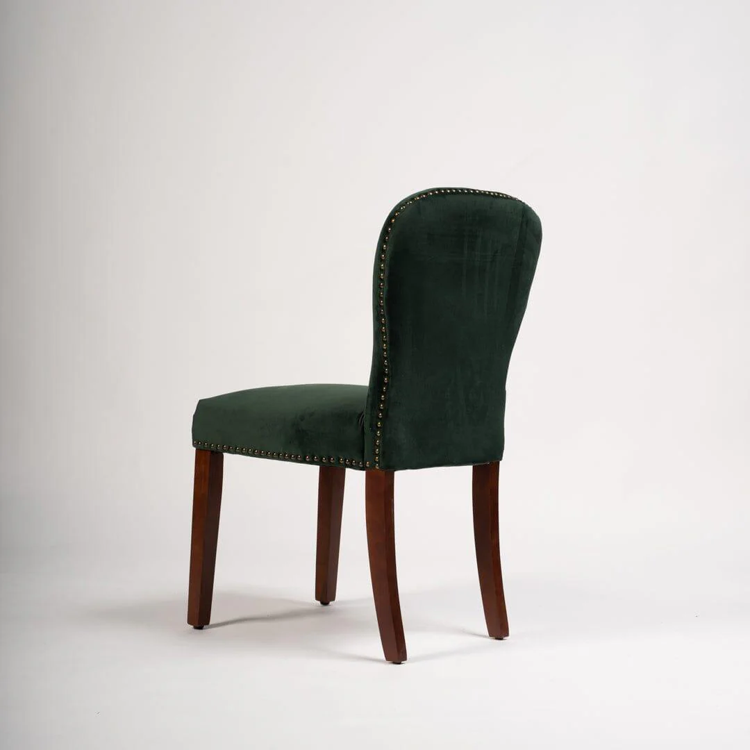 Outlet - Edward dining chairs - set of 2 - green and dark wood - Image 7