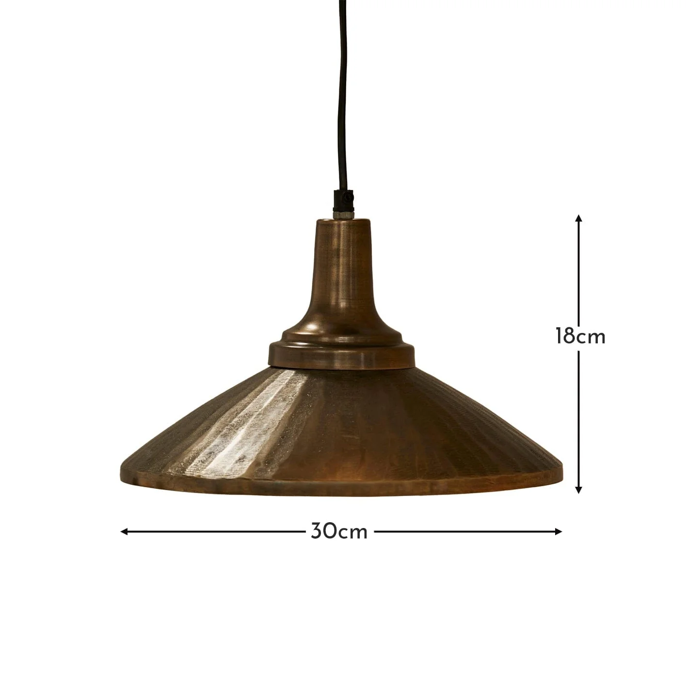 Outlet - Elcombe 18cm Metal Pendant Light - Gold - Image 4