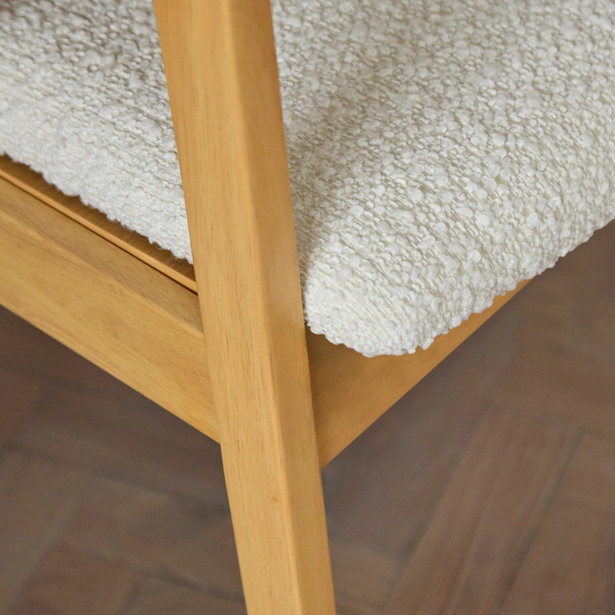 Ella Boucle Dining Armchairs - Set of 2 - Pale Oak Legs - Image 4
