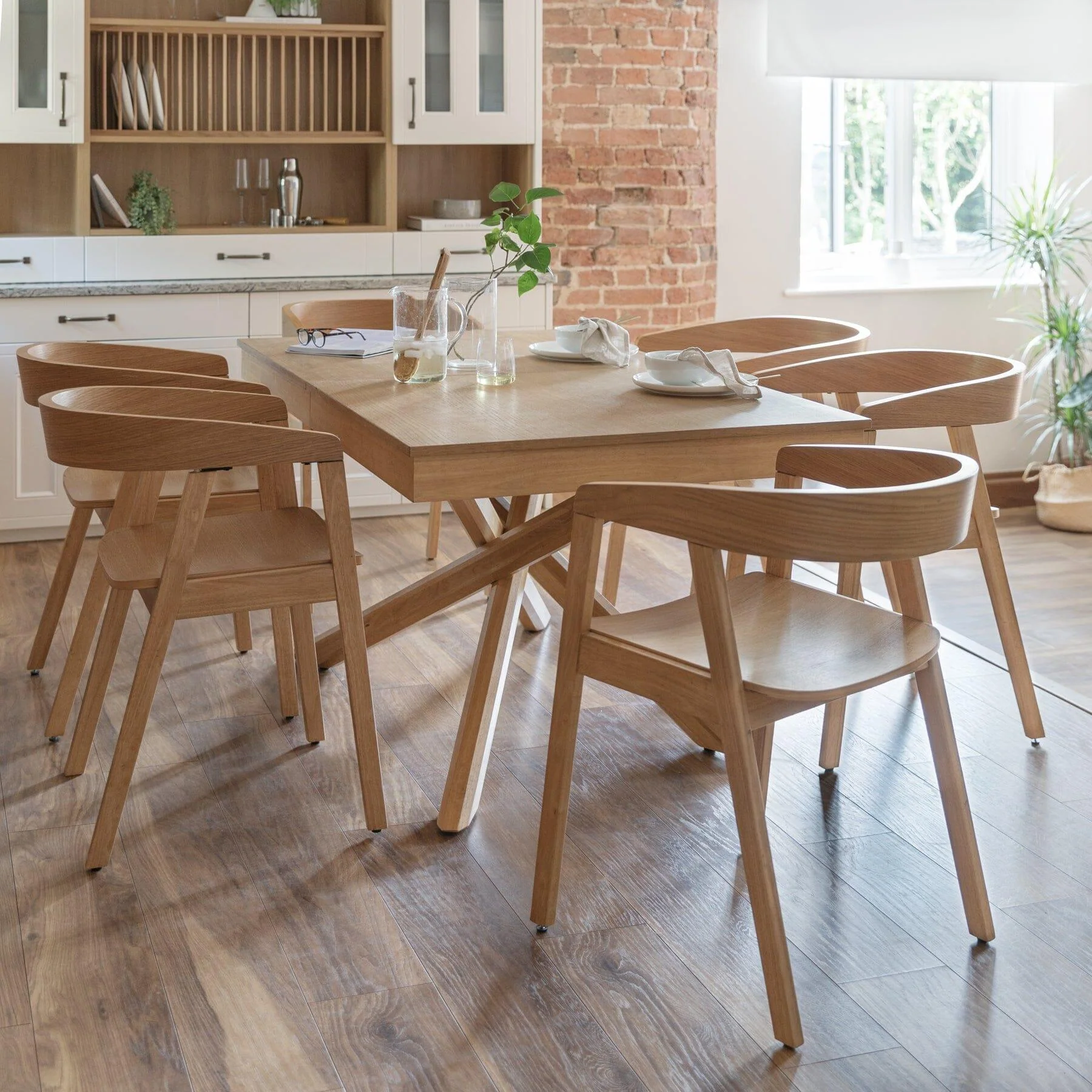 Outlet - Wooden Armchair Pale Oak Colour 2 Pack - Image 3
