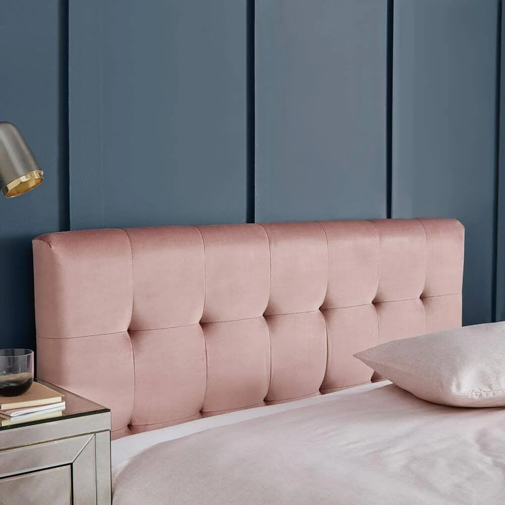 Outlet - Elle King Size Ottoman Bed - Pink Velvet - Image 5