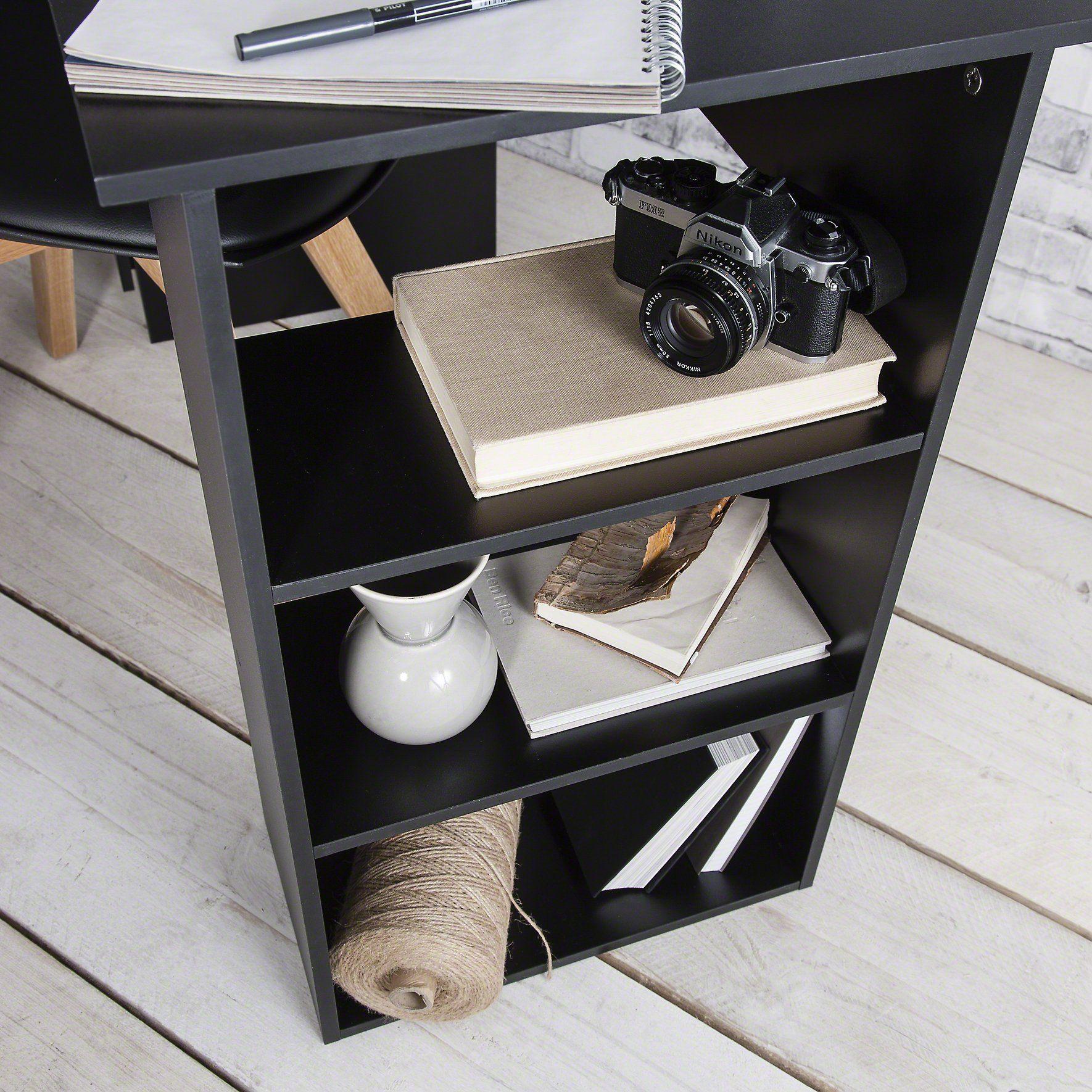 Outlet - Essie 3 Drawer Desk - Black - Image 5