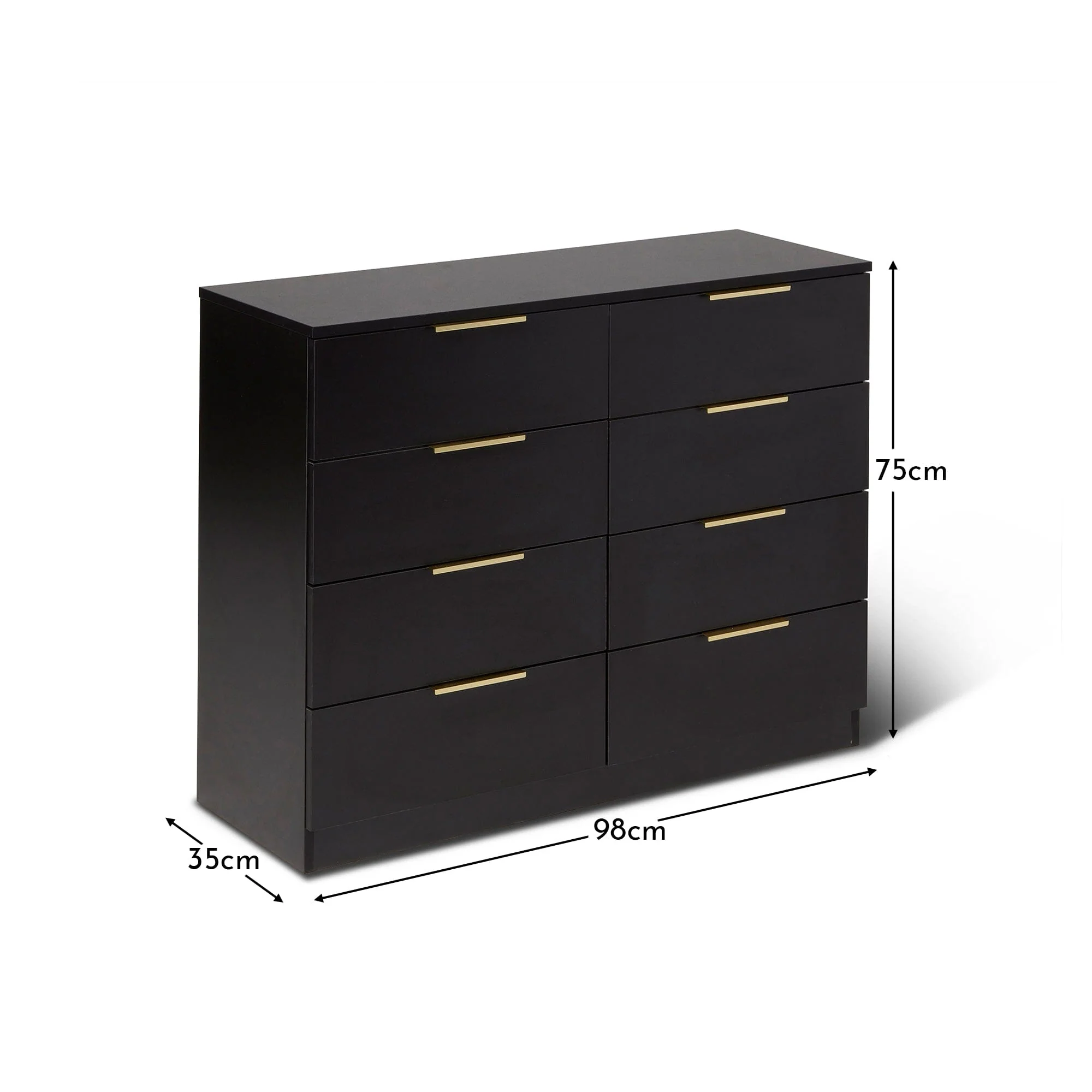 Essie 8 Drawer Chest of Drawers - Black - Image 7