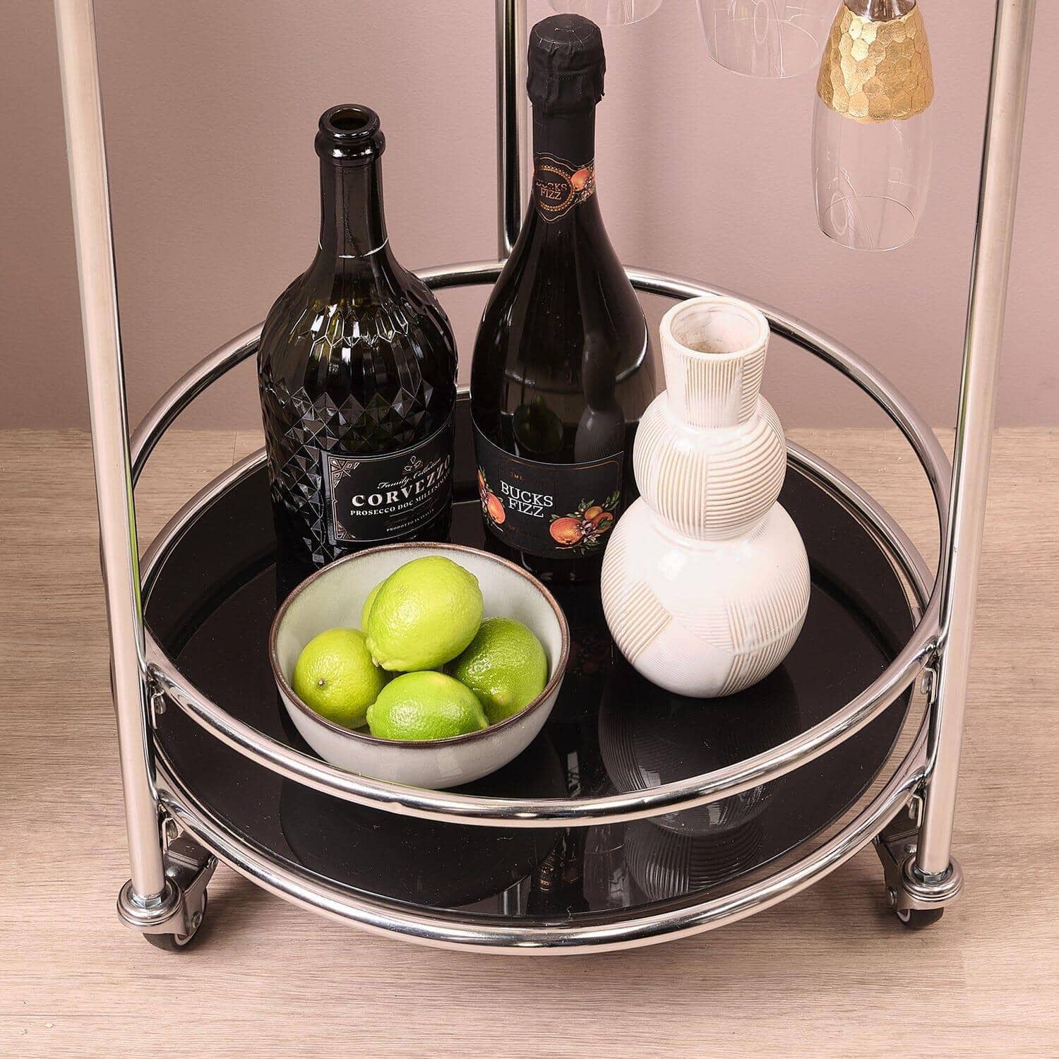Outlet - Evelyn Drinks Trolley - Chrome - Image 7