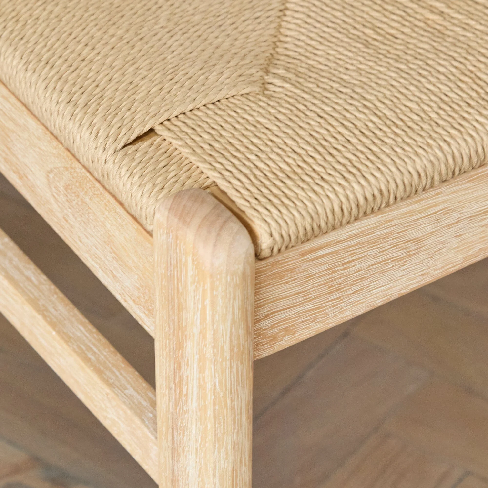 Carter Whitewash Rectangular Table Set - 6 Seater - Faye Whitewash Oak Dining Chairs - Image 6