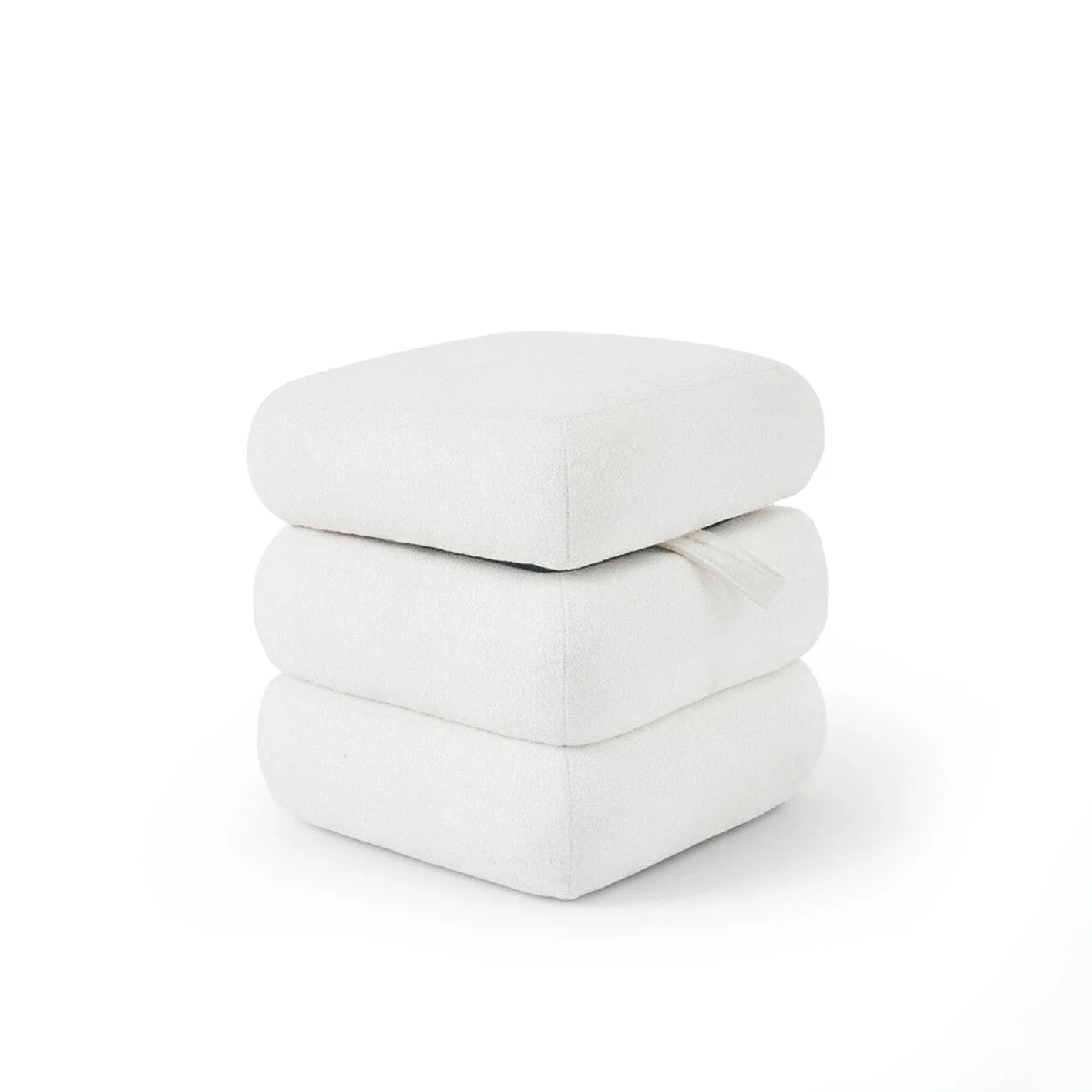 Fleur Ottoman Footstool - Chalk White Boucle - Image 8