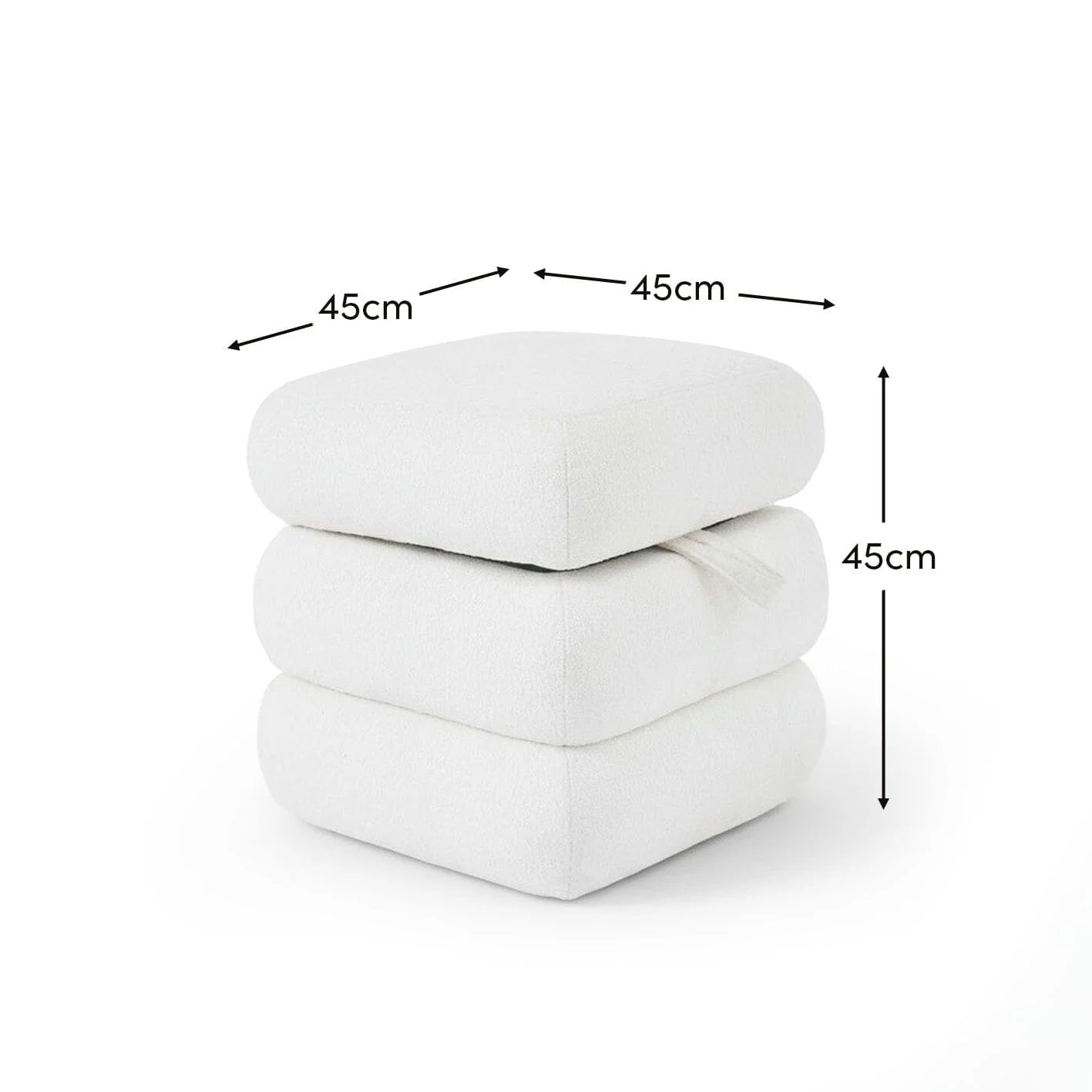 Fleur Ottoman Footstool - Chalk White Boucle - Image 9