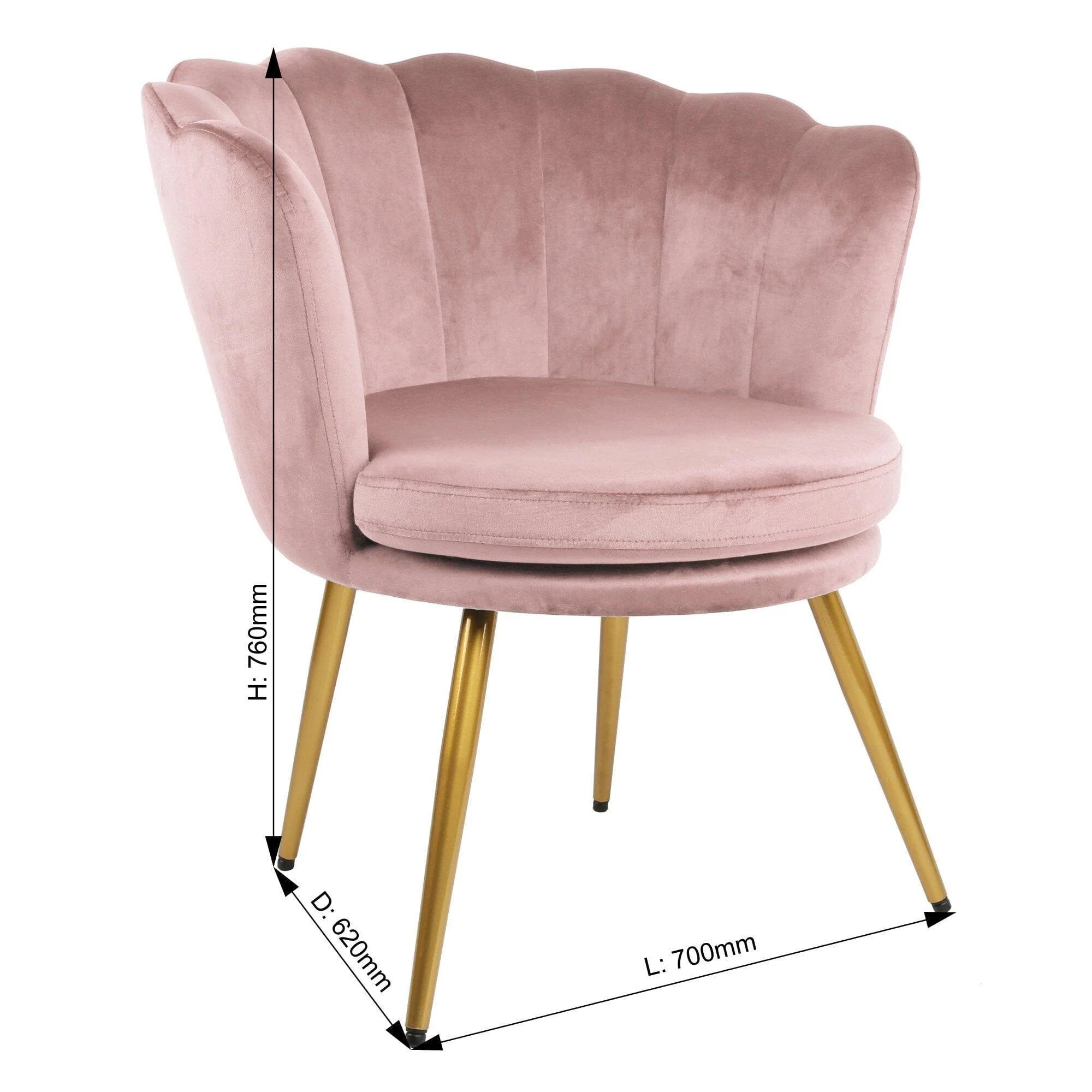 Outlet - Flora Accent Chair - Scalloped - Blush Pink - Image 11