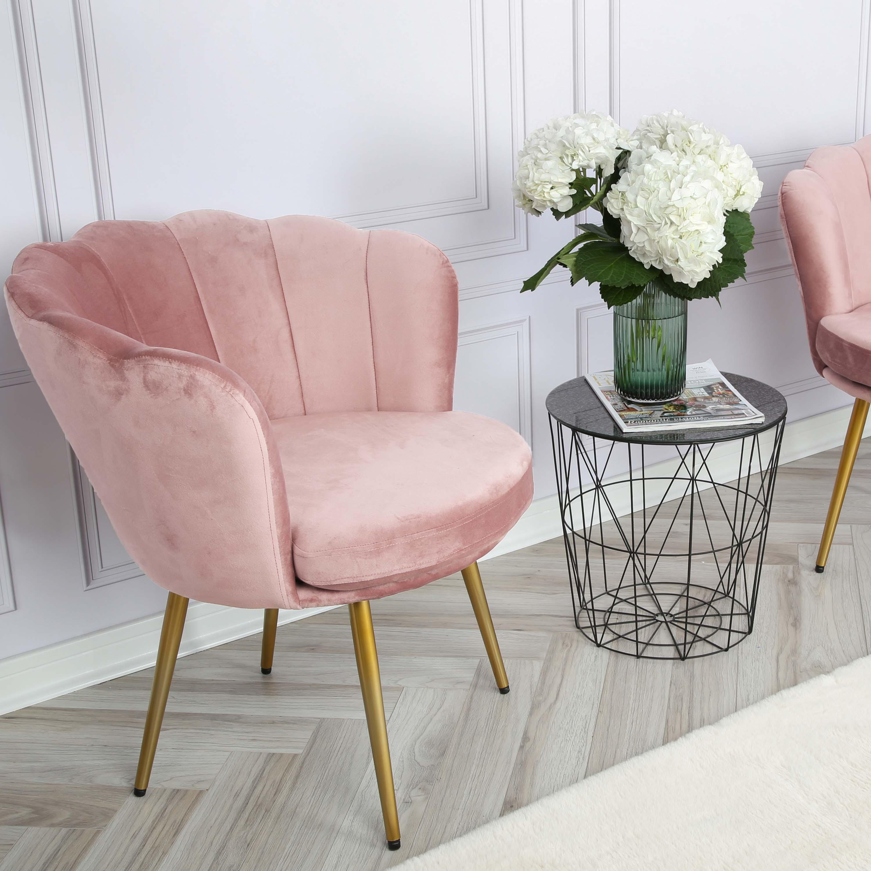 Outlet - Flora Accent Chair - Scalloped - Blush Pink - Image 4