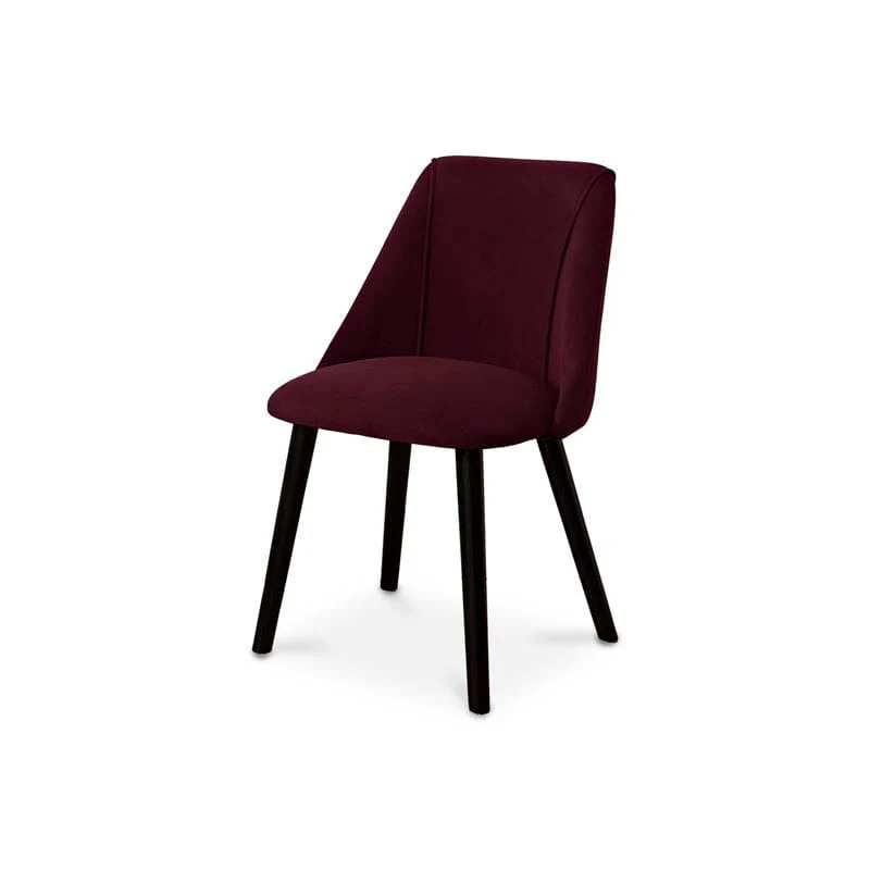 Freya Burgundy Red Dining Chair - Set of 2 - Black Oak Legs - Image 7