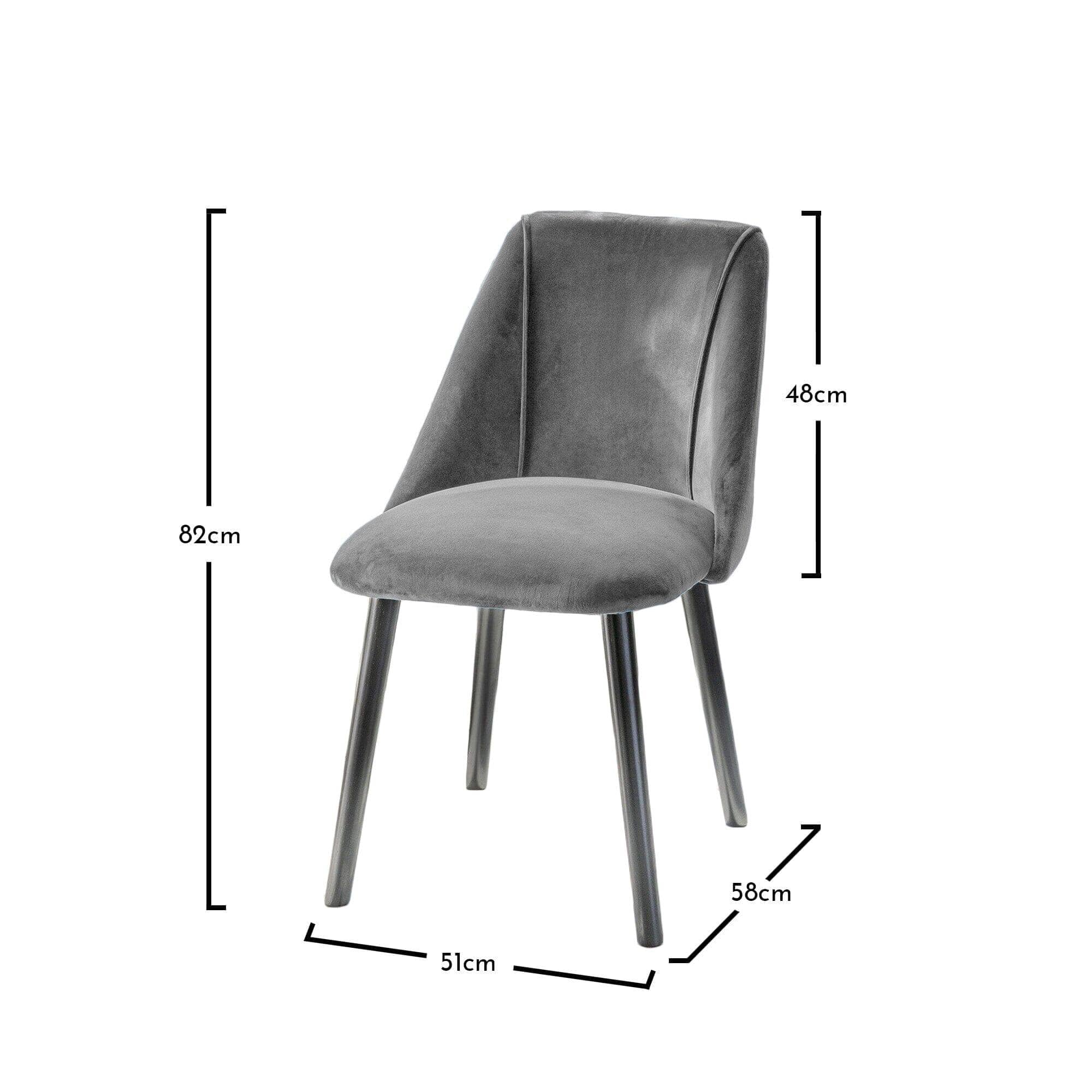 Outlet - Freya Dining Chairs - Set of 2 - Grey & Black Wood - Image 5