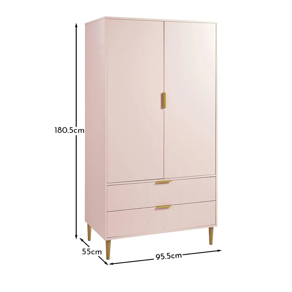 Gloria Double Wardrobe - Blush Pink - Image 6