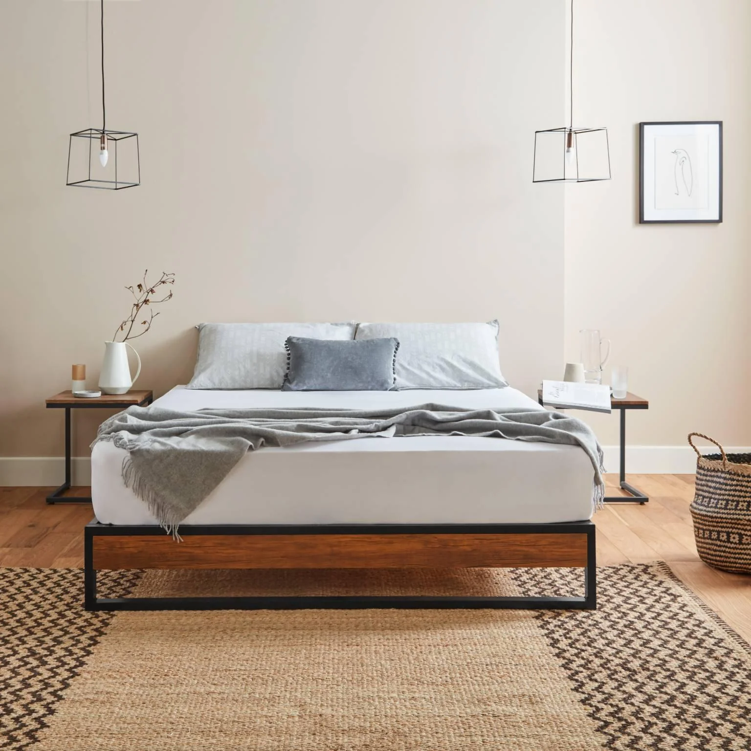 Outlet - Heeley Metal And Wood Bed Double - Image 2