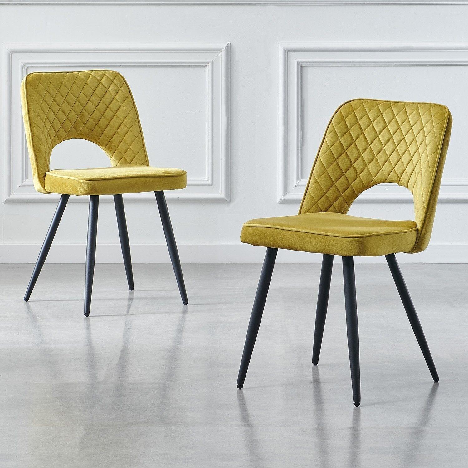 Outlet - Hope Dining Chair - Set of 2 - Ochre Yellow