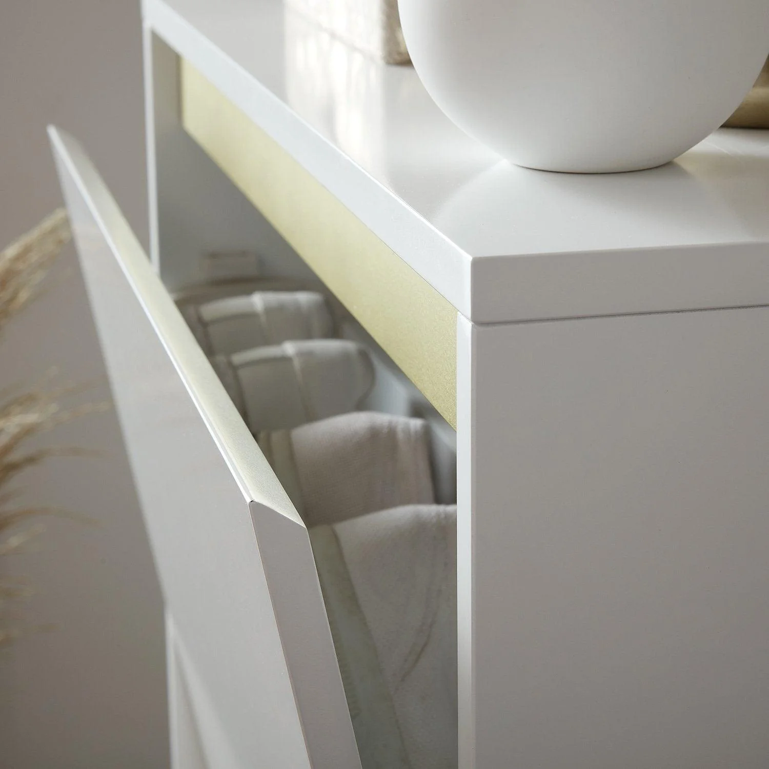 Iliana Shoe Cabinet - 3 Door - White - Image 3