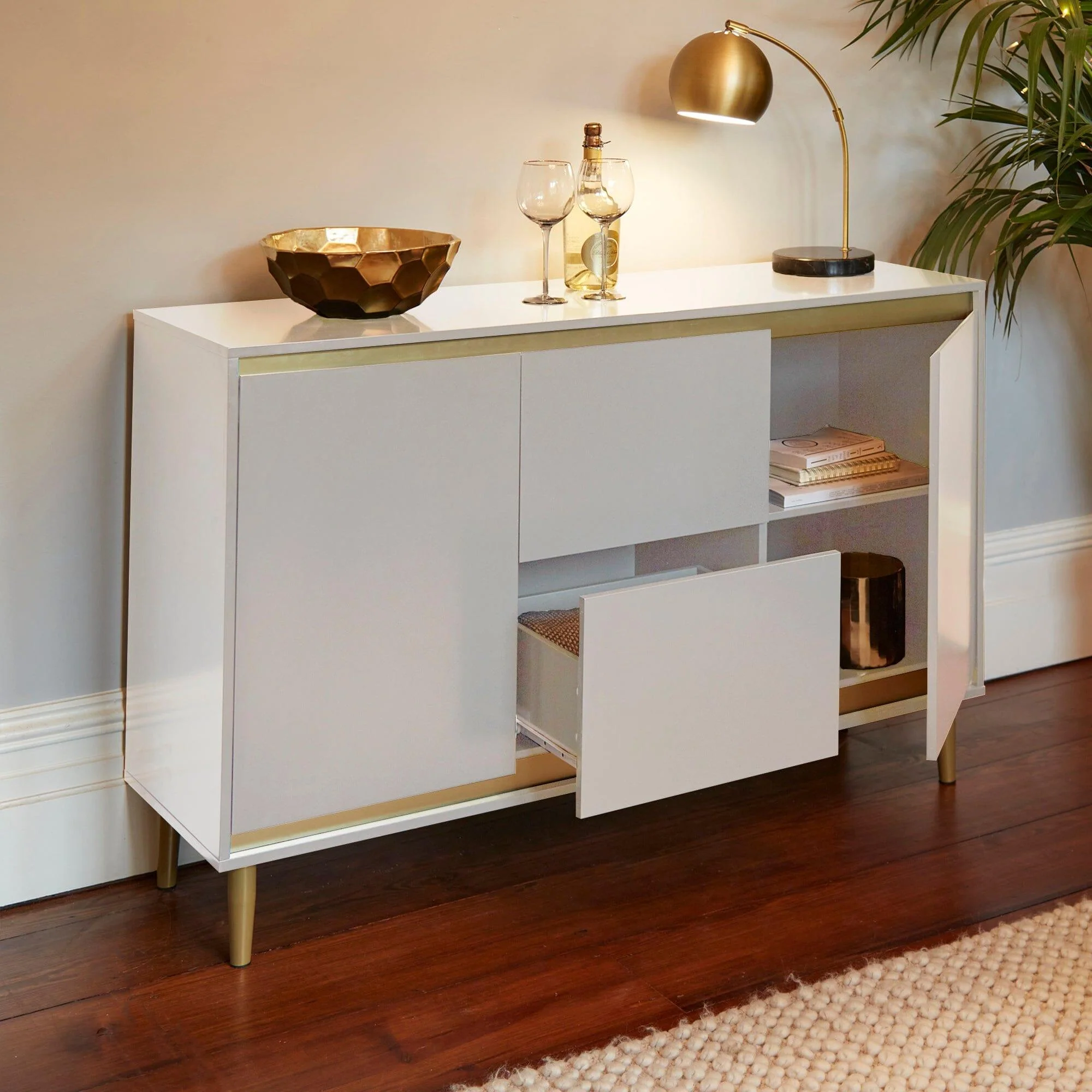 Outlet - Iliana Sideboard - 2 Door 2 Drawer - Snow White - Image 2