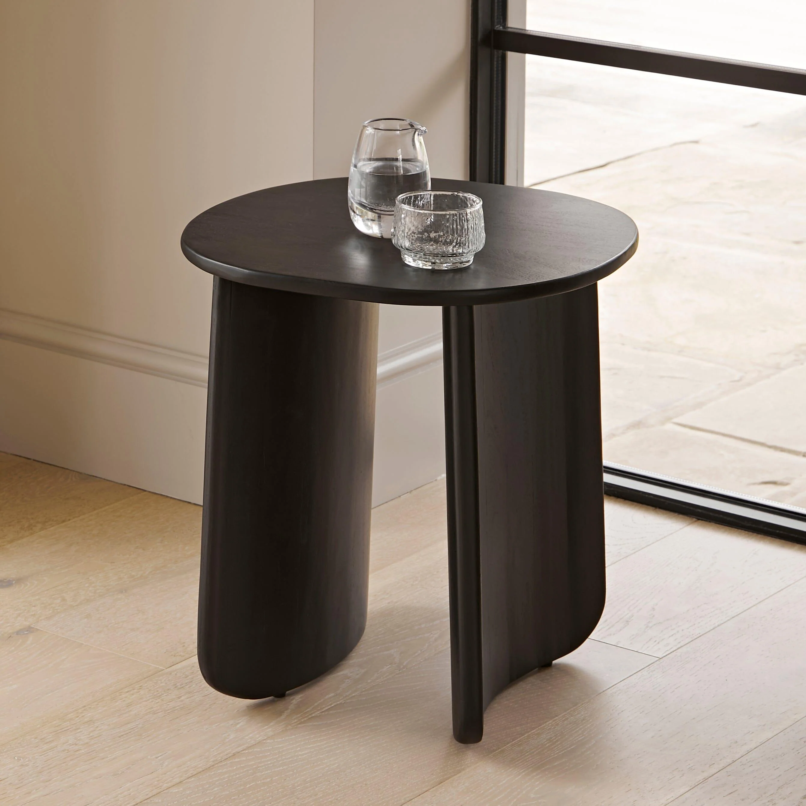 Imogen Black Acacia Wood Side Table