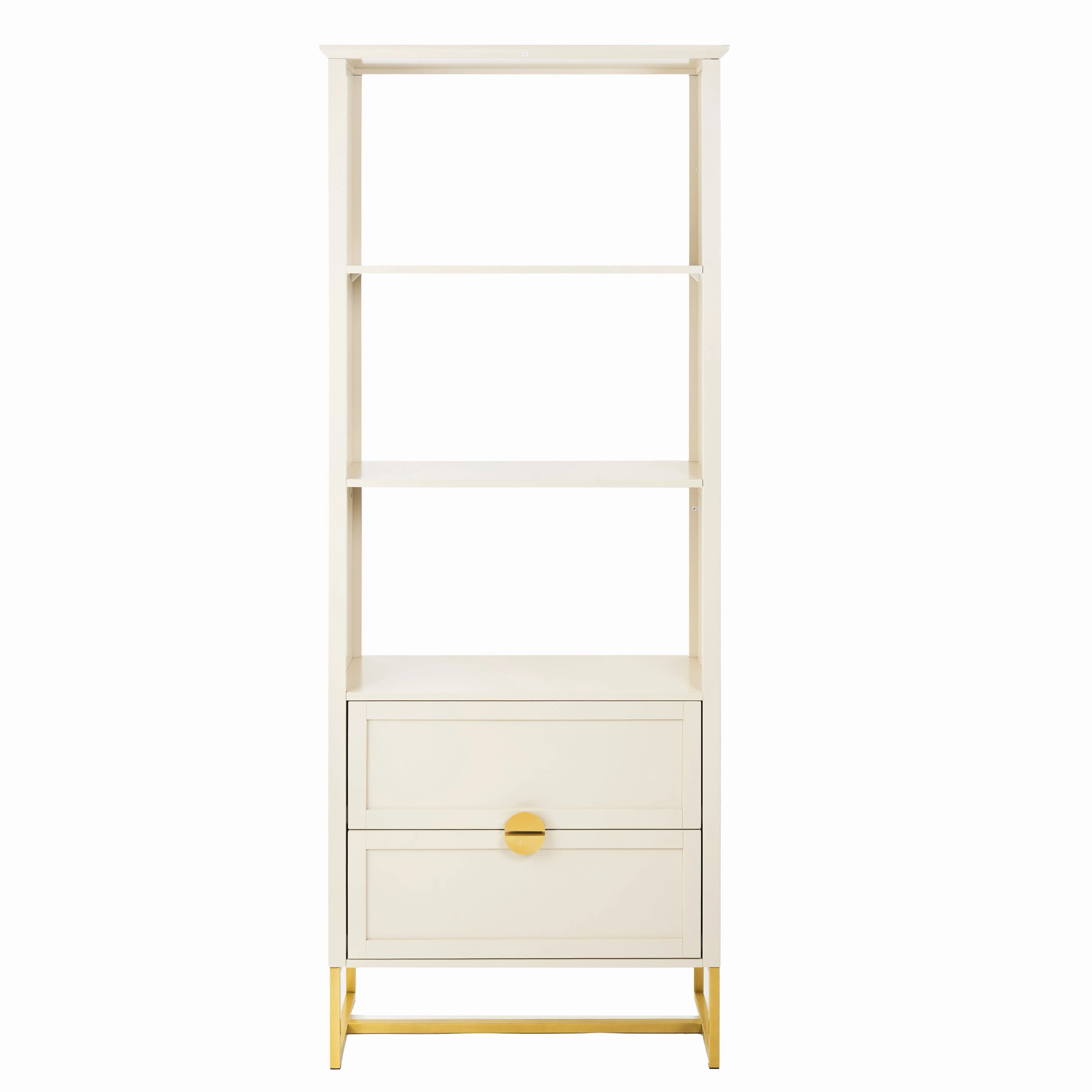 Ines Taupe and Gold Tall Bookcase - Image 11