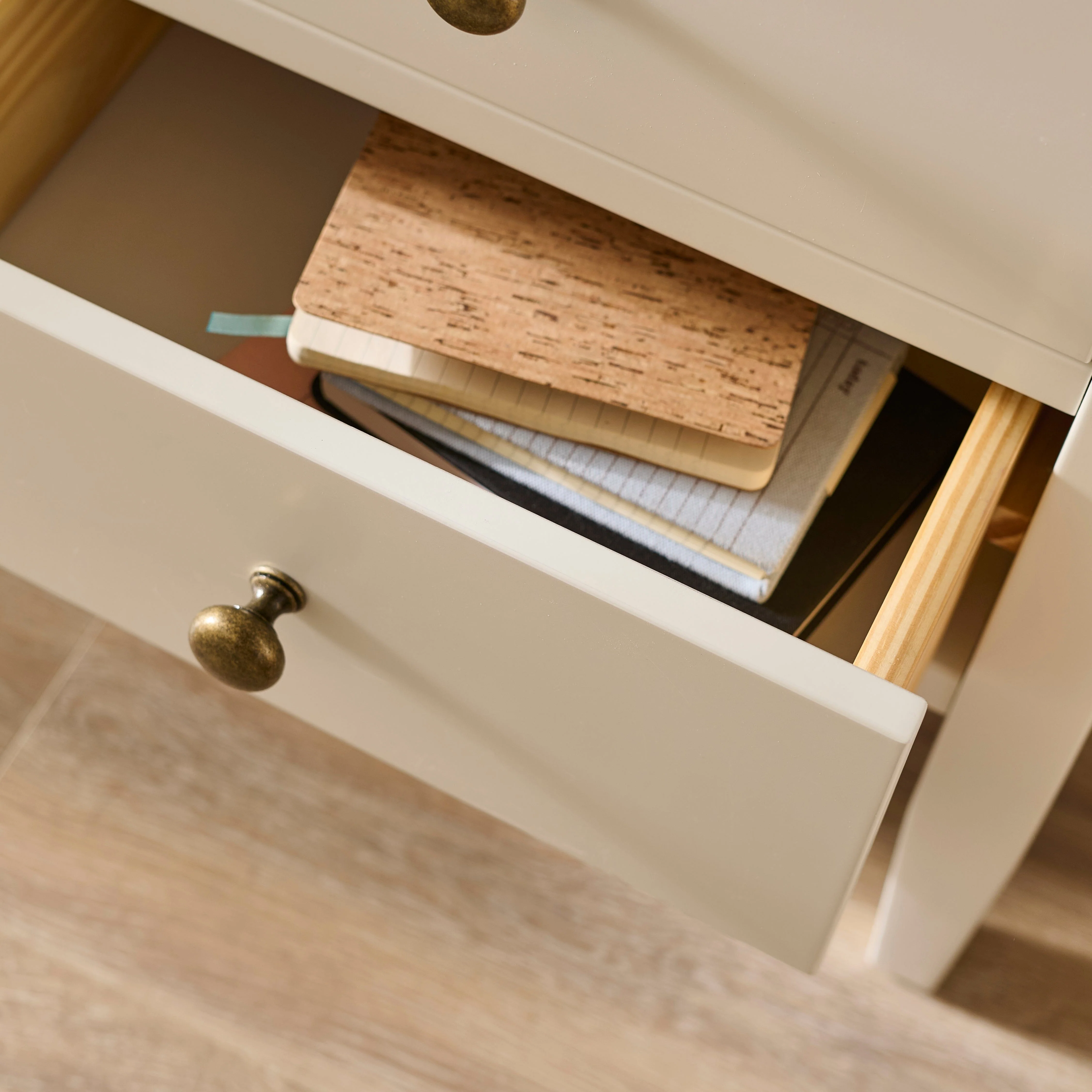 Ivy 2 Drawer Bedside Table - Ivory White - Image 4