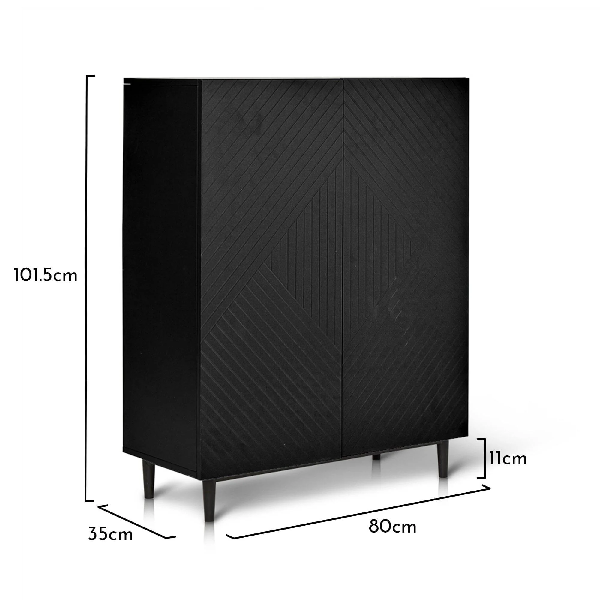 Outlet - Jack Small Shoe Cabinet - Geometric - Black - Image 7