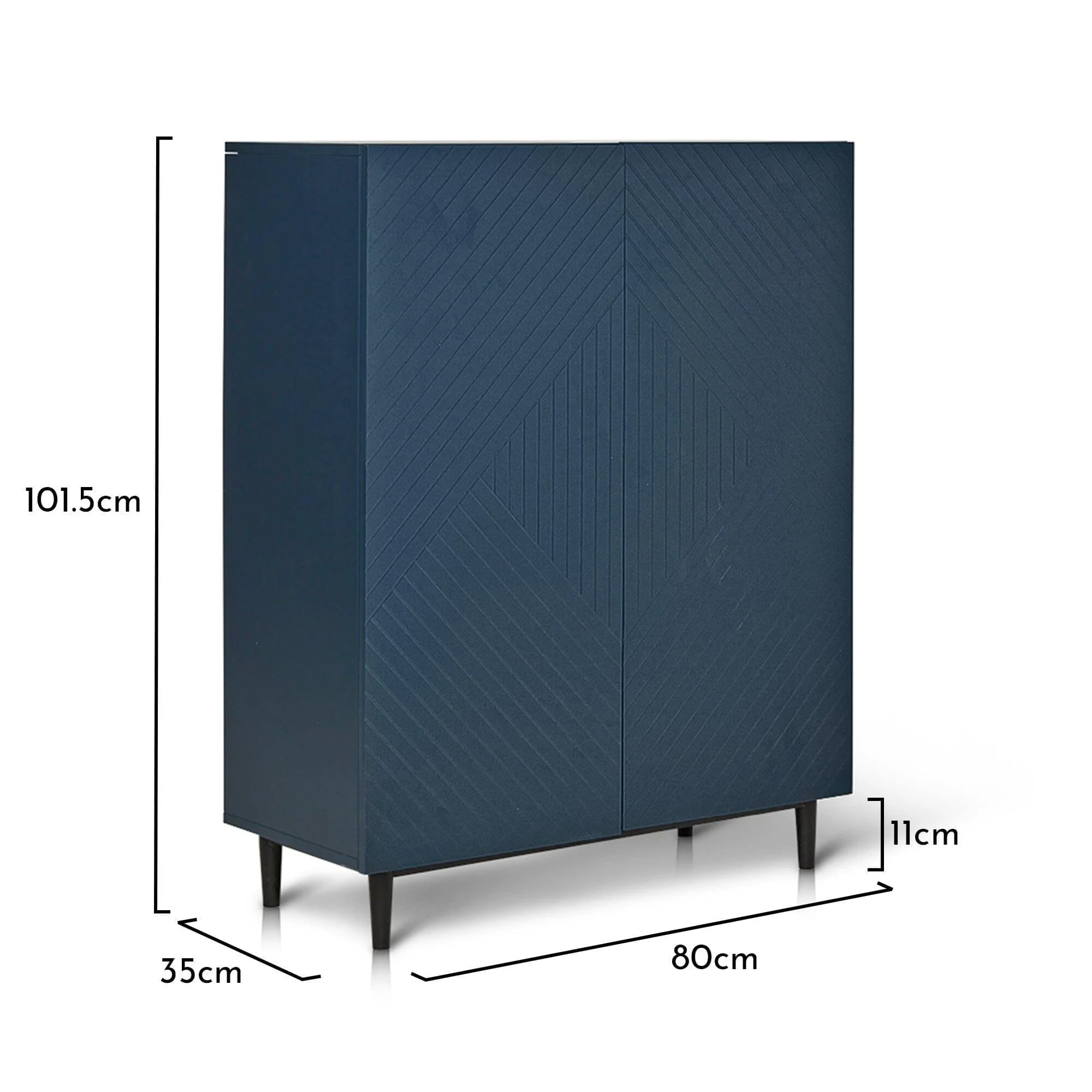Outlet - Jack Small Shoe Cabinet - Geometric - Blue - Image 8