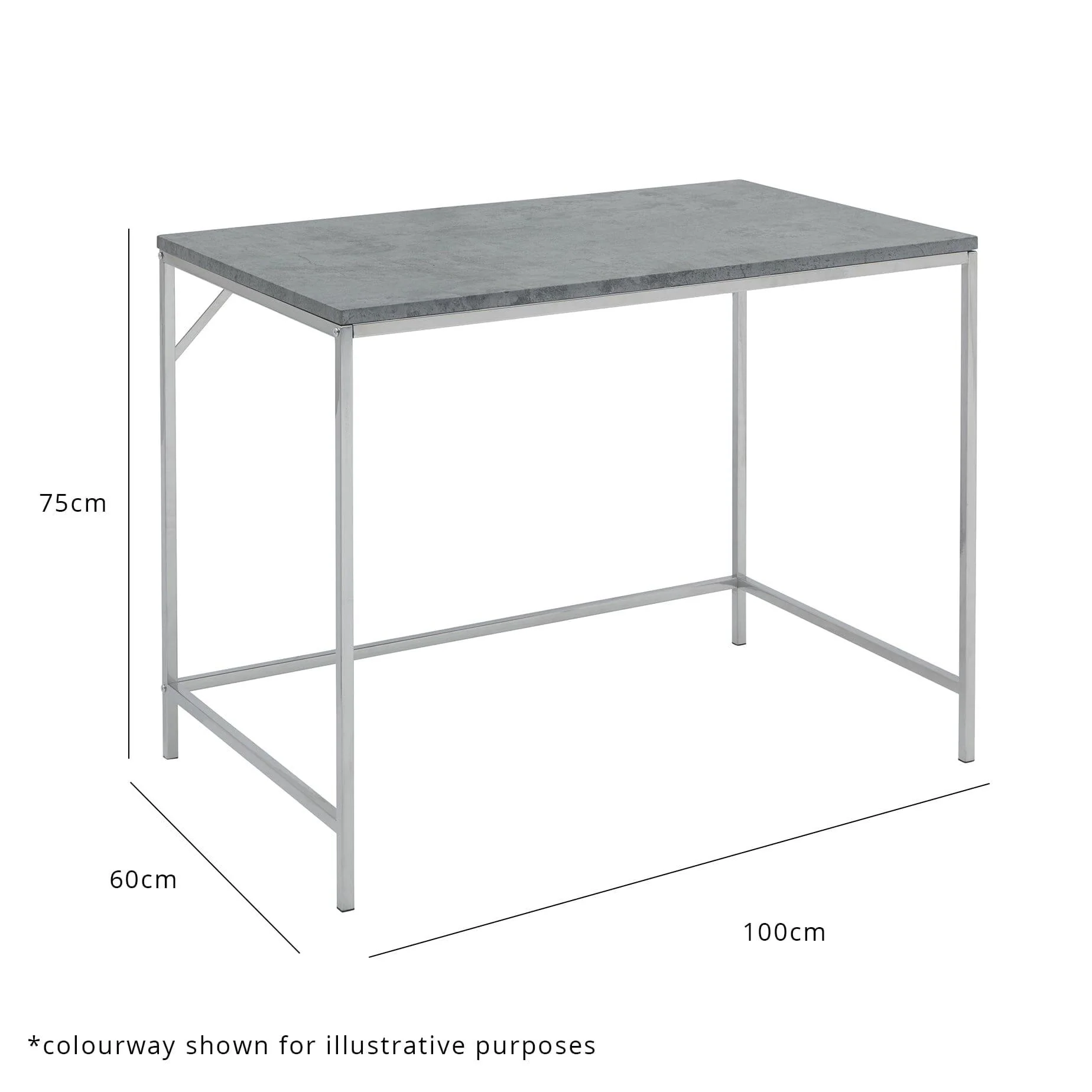 Outlet - Jay desk - marble effect and chrome - Image 5