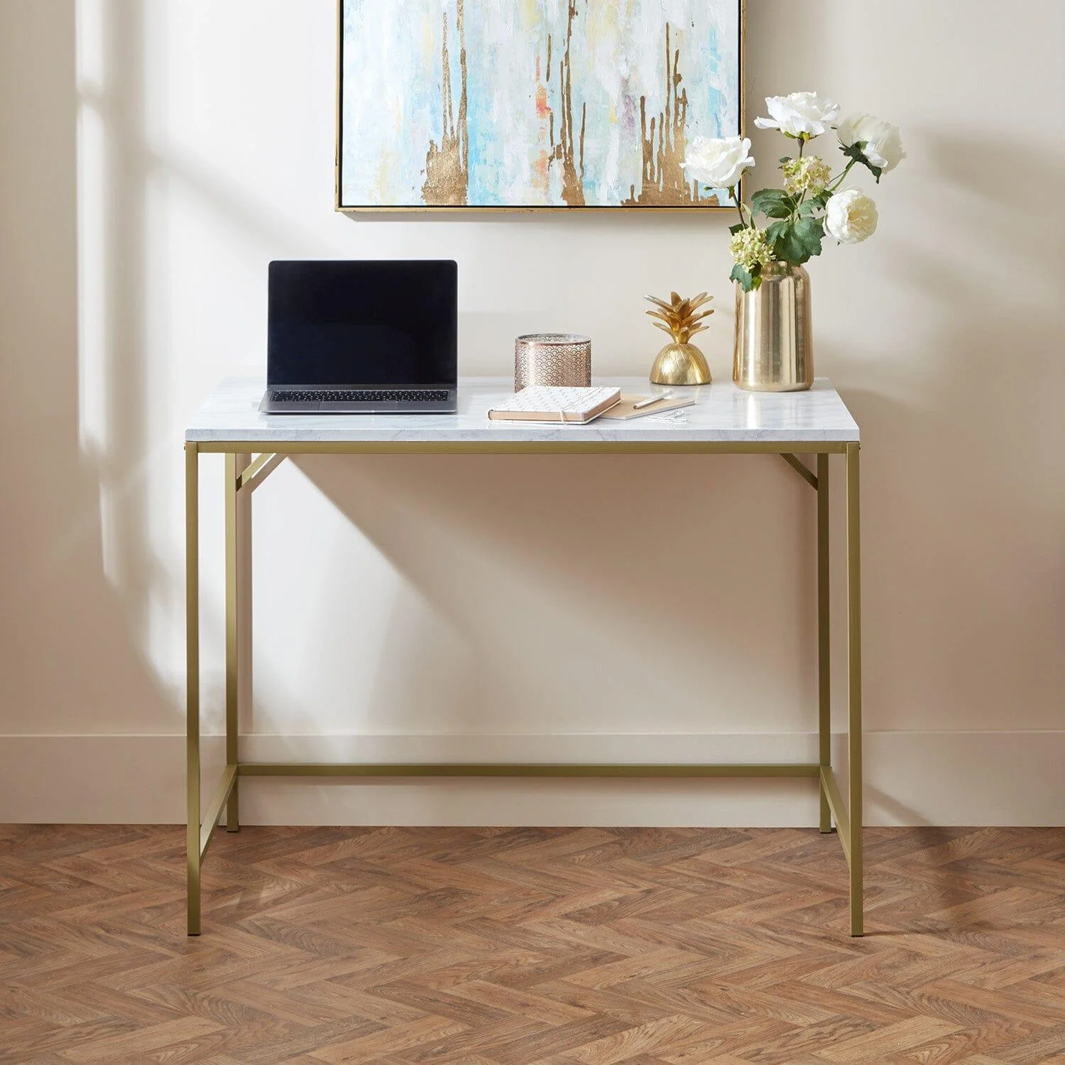 Outlet - Jay desk - marble effect and gold