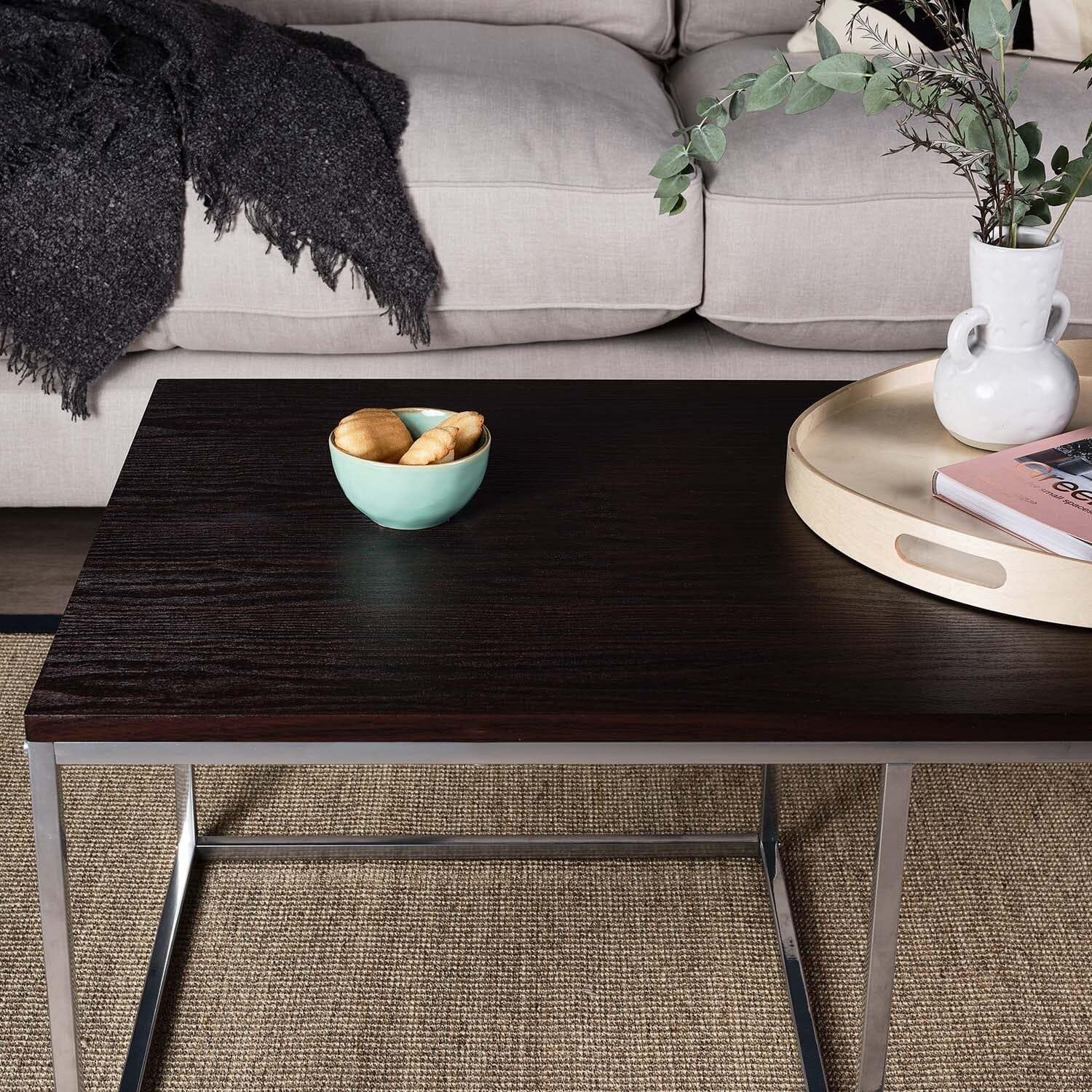 Outlet - Jay Coffee Table - Walnut Effect & Chrome - Image 3