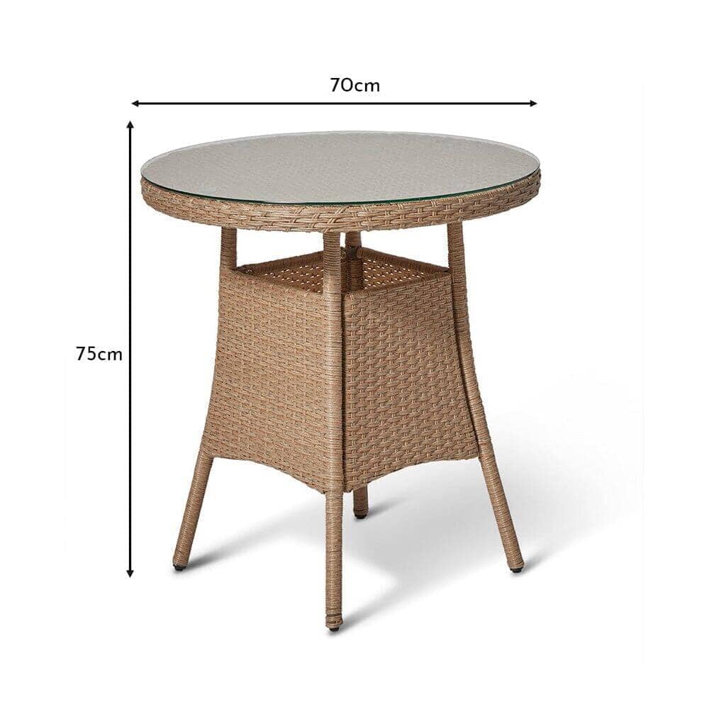 Outlet - Kemble Bistro Outdoor Dining Table - Natural Brown - Image 8