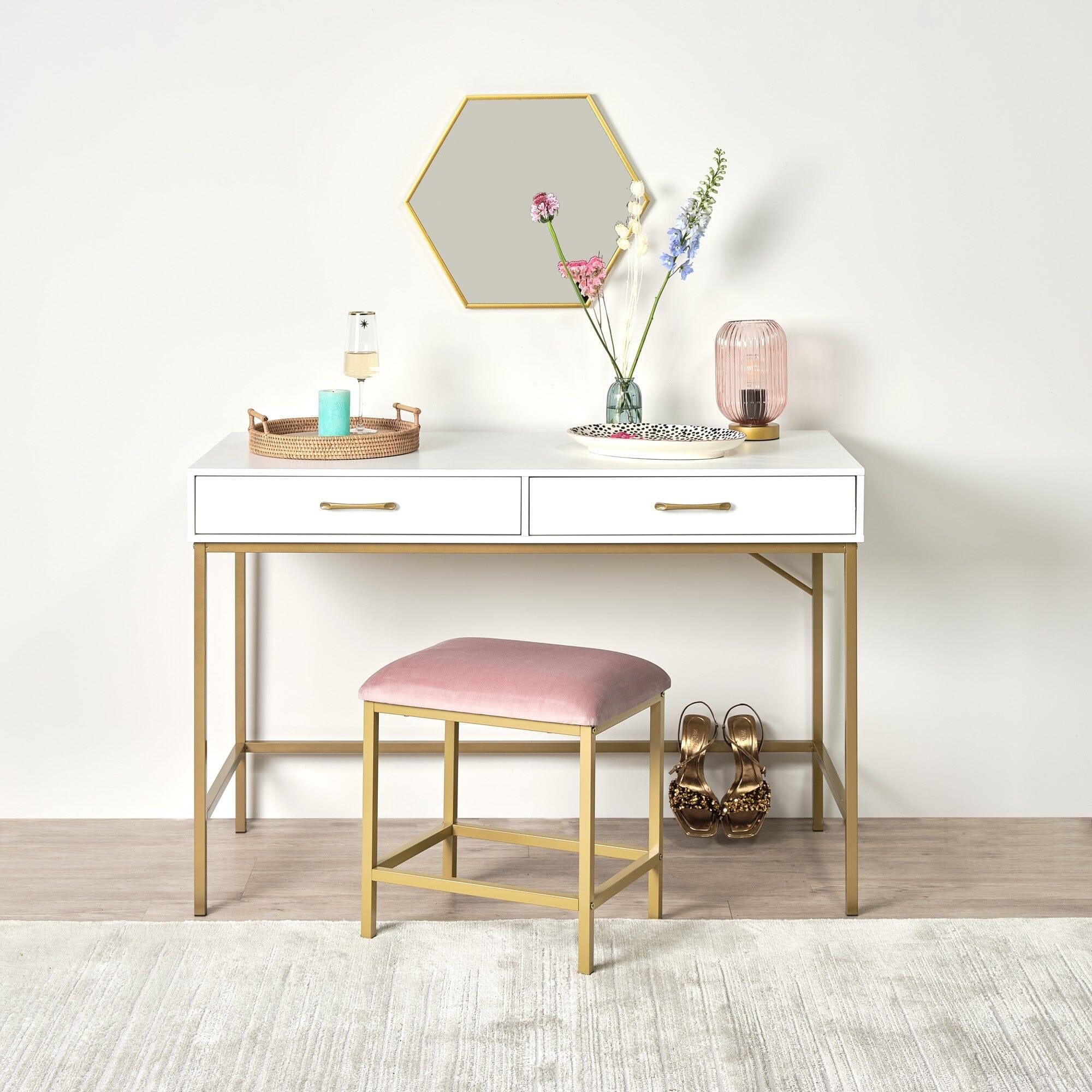 Outlet - Kirton 50x43Cm Metal Hexagon Mirror - Gold - Image 2